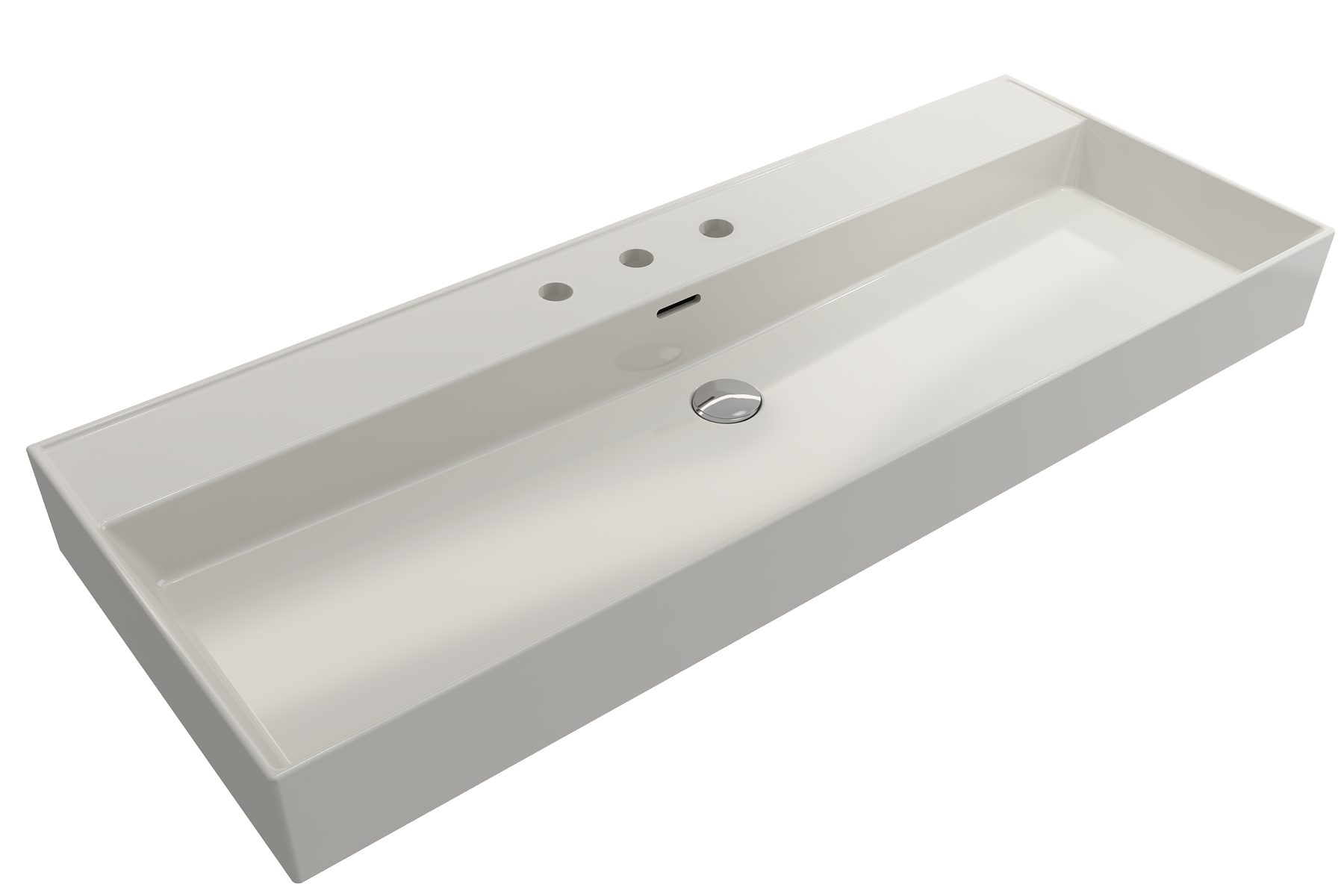 Milano Wall-Mounted Sink Fireclay 47.75 in. 3-Hole with Overflow 1394