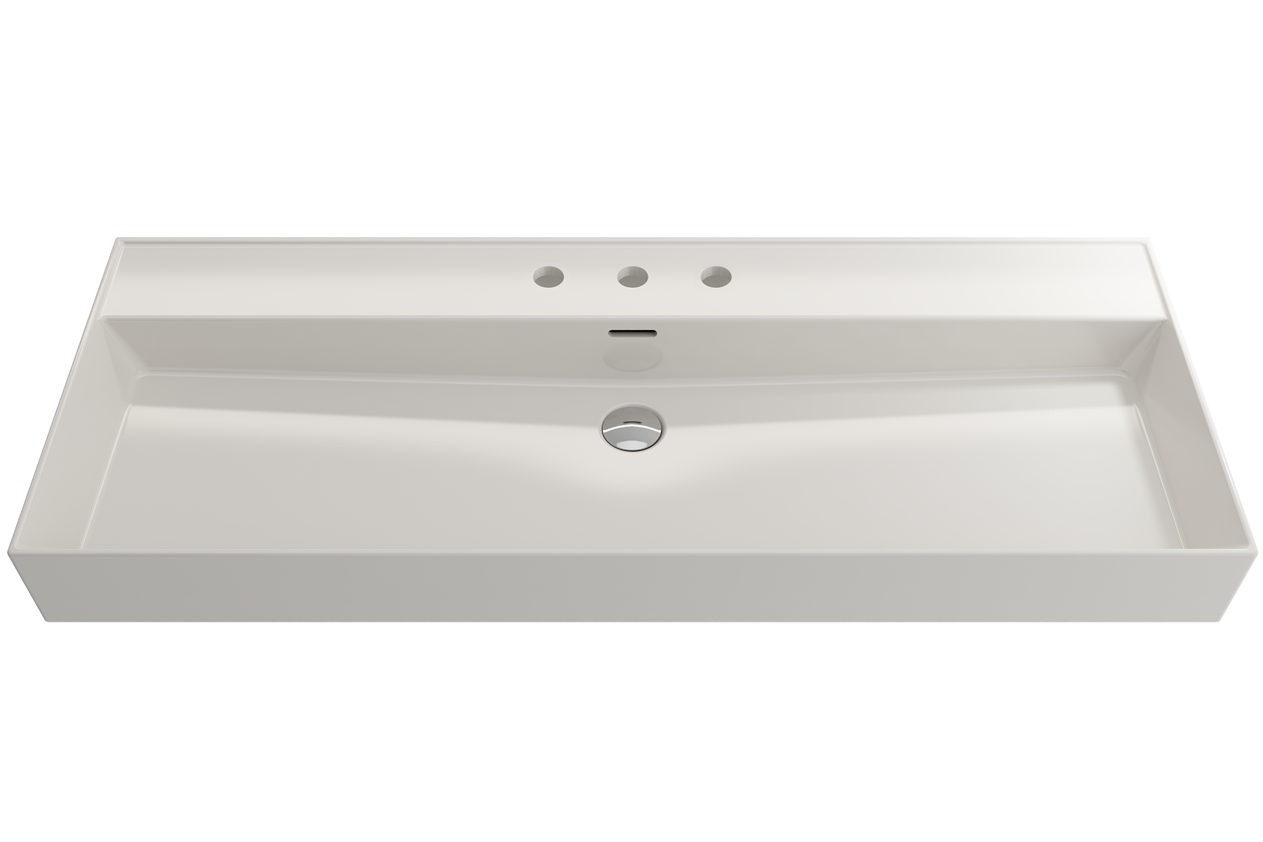 Milano Wall-Mounted Sink Fireclay 47.75 in. 3-Hole with Overflow 1394