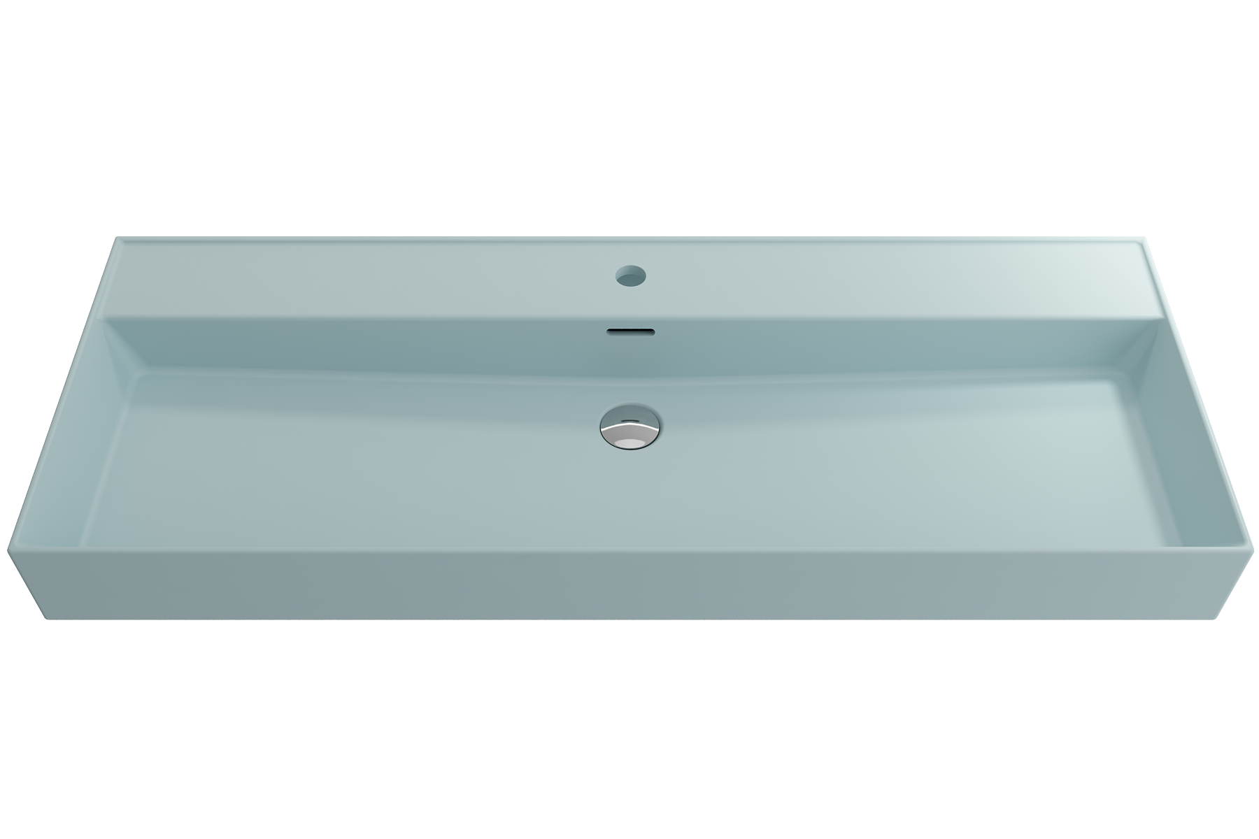 Milano Wall-Mounted Sink Fireclay 47.75 in. 1-Hole with Overflow 1394
