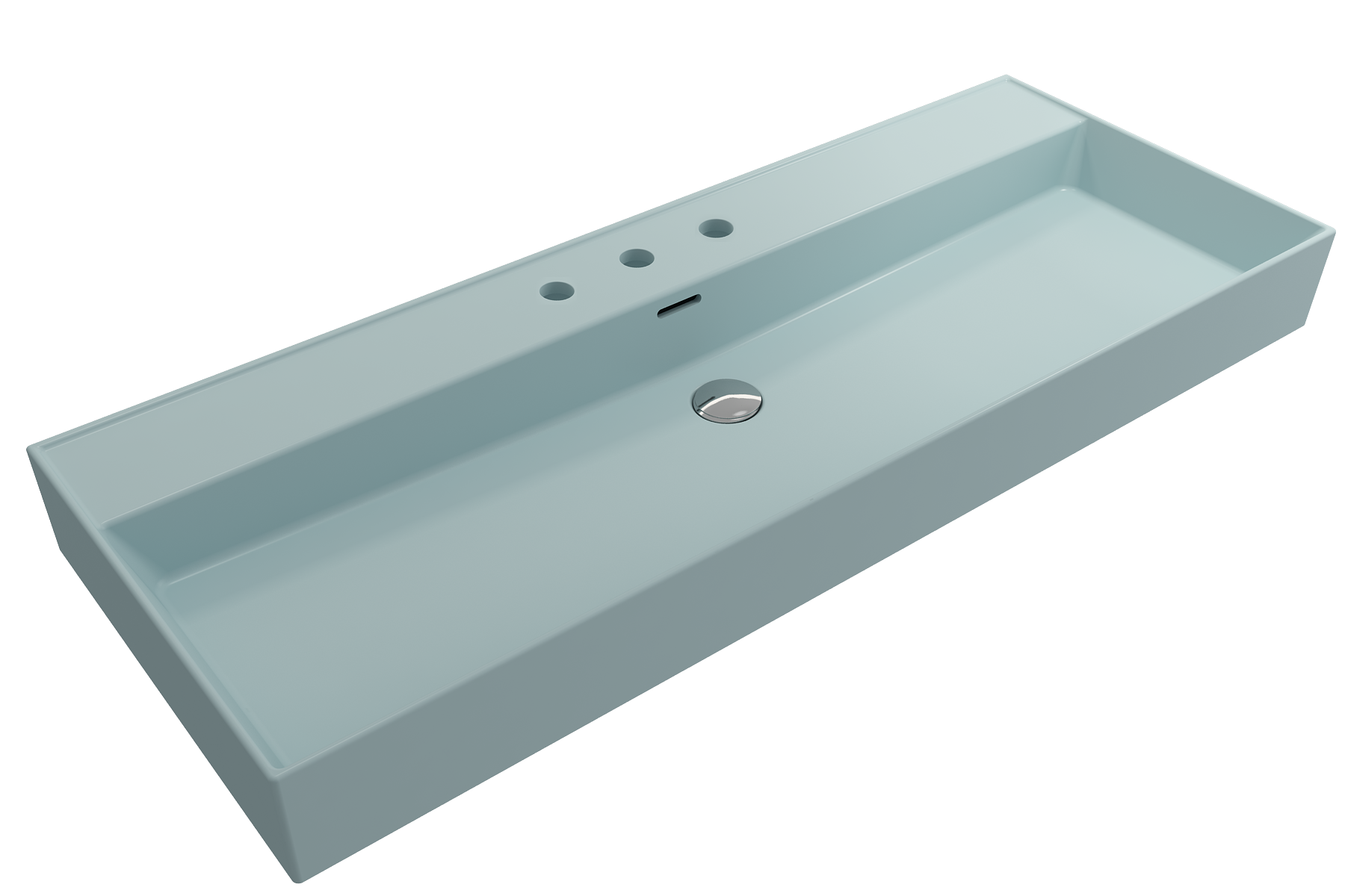 Milano Wall-Mounted Sink Fireclay 47.75 in. 3-Hole with Overflow 1394