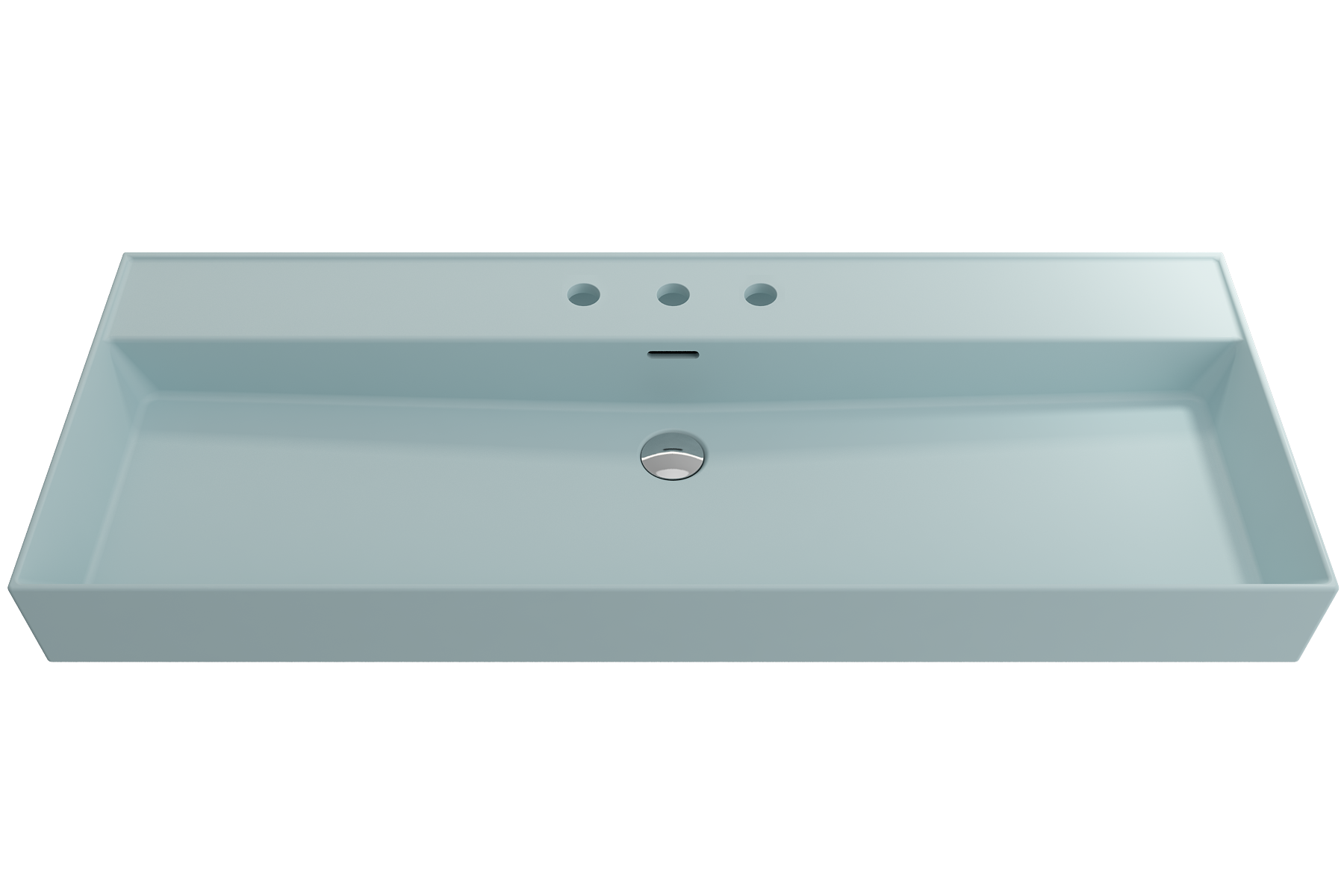Milano Wall-Mounted Sink Fireclay 47.75 in. 3-Hole with Overflow 1394