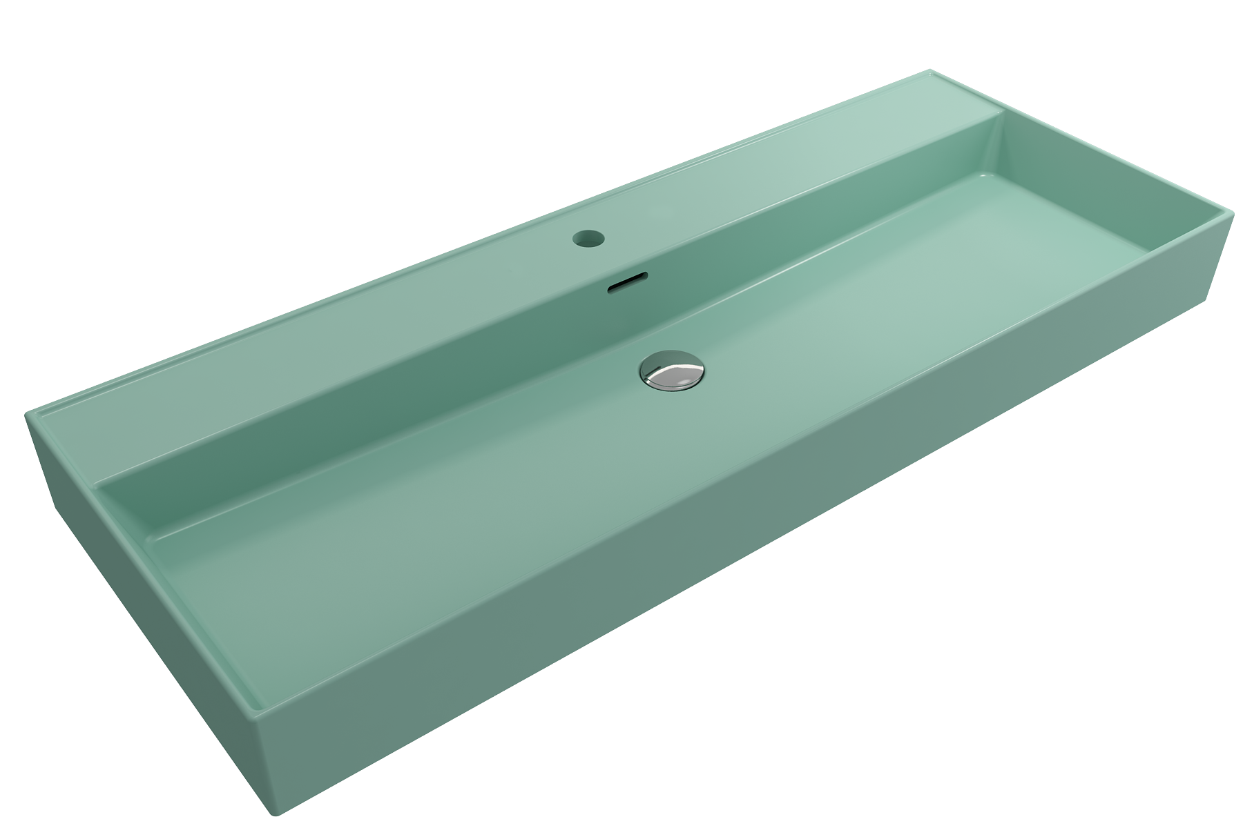 Milano Wall-Mounted Sink Fireclay 47.75 in. 1-Hole with Overflow 1394