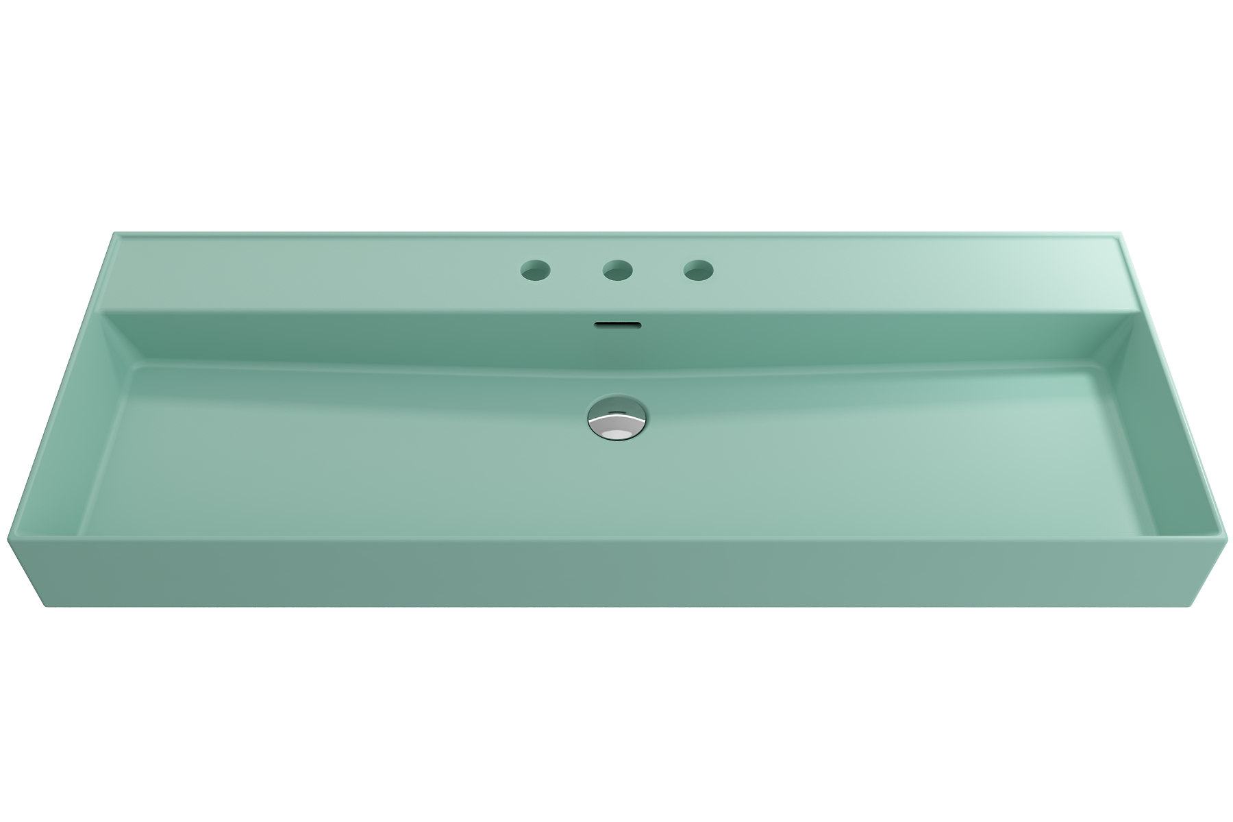 Milano Wall-Mounted Sink Fireclay 47.75 in. 3-Hole with Overflow 1394