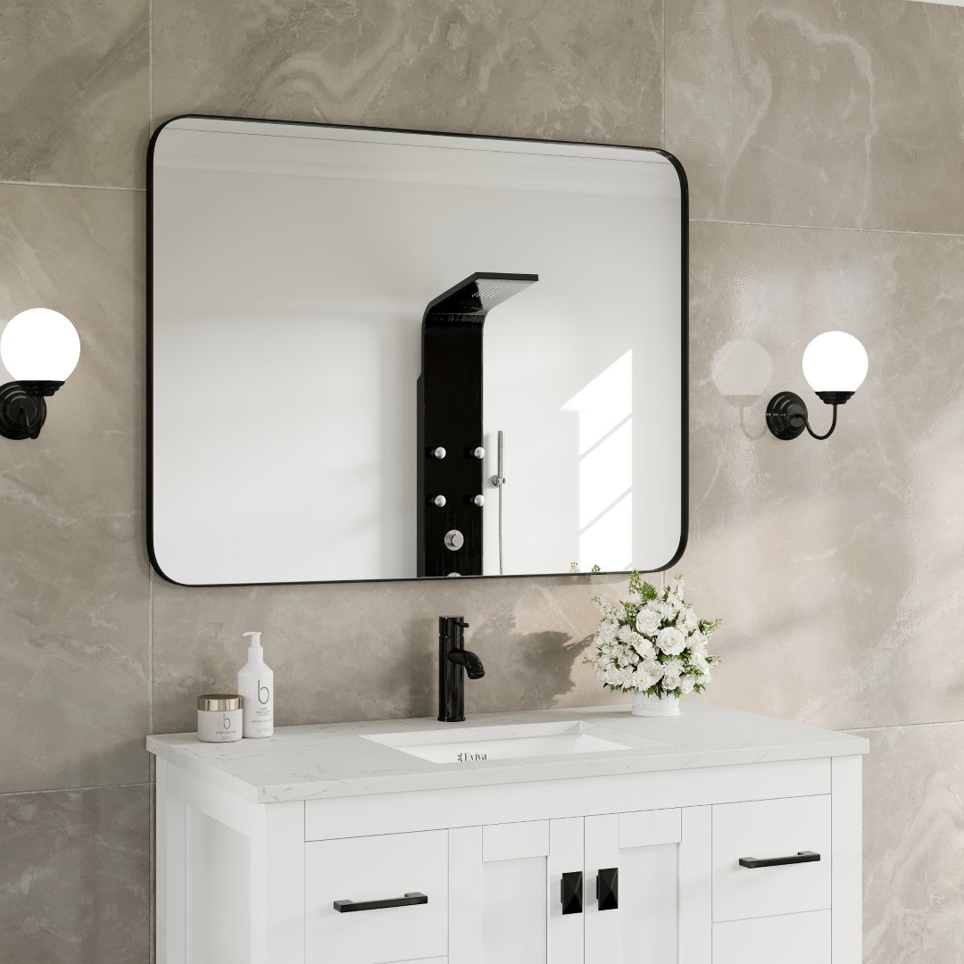 Eviva Harmony Black Metal Framed Mirror