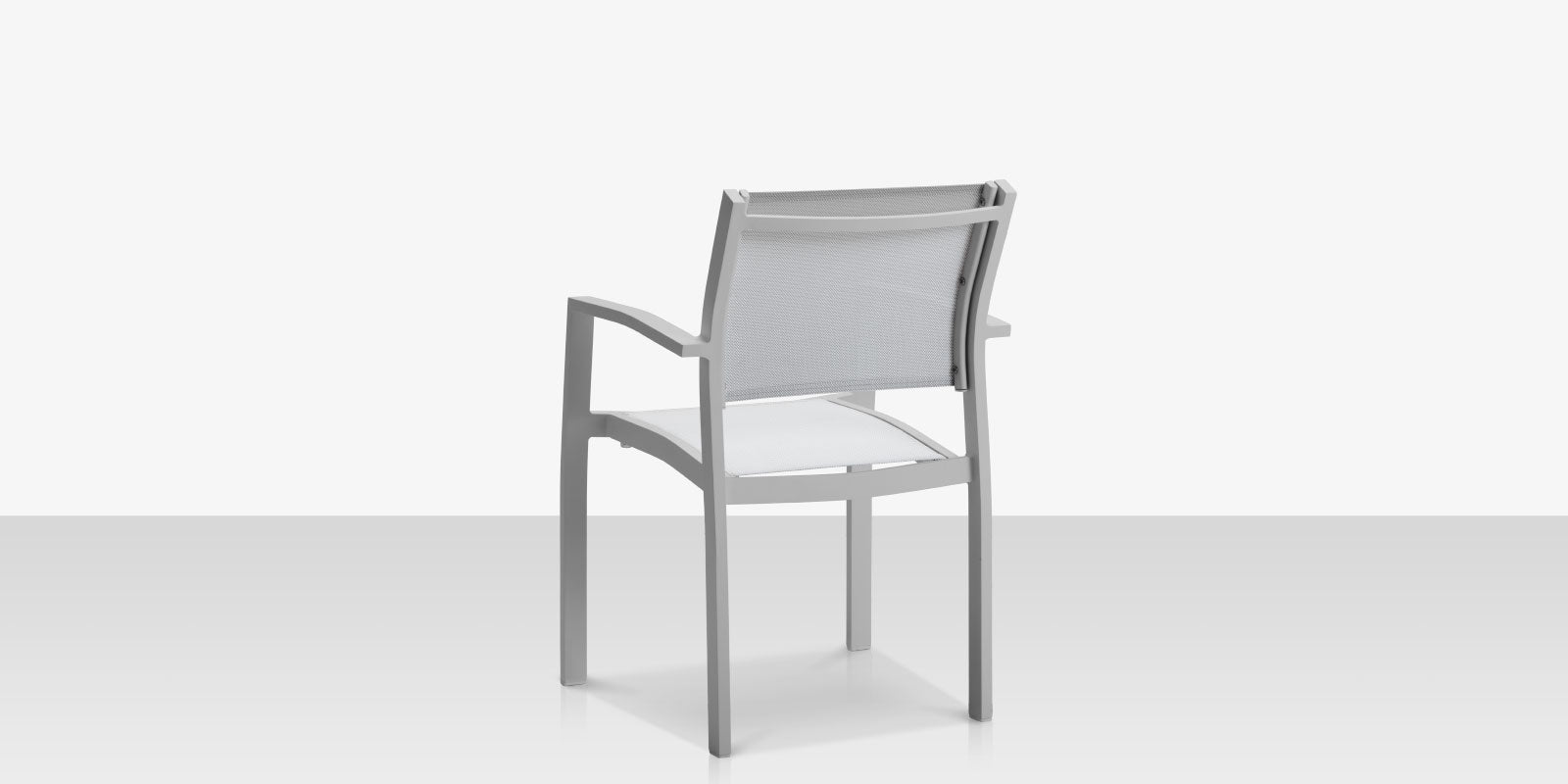 Fusion Dining Arm Chair Kessler Silver Frame / Cloud Gray Sling