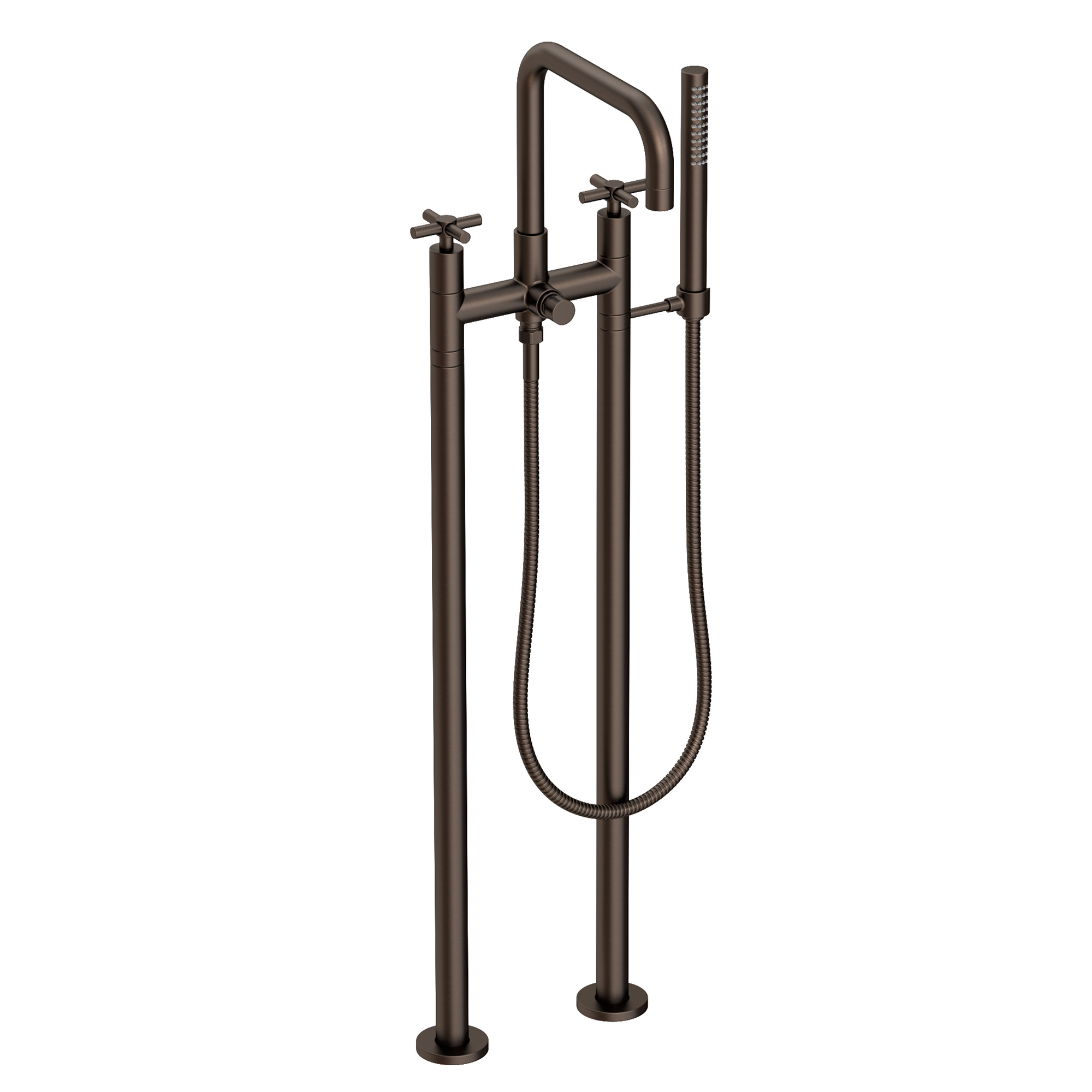 Newport Brass East Square® Exposed Tub & Hand Shower Set w/Risers