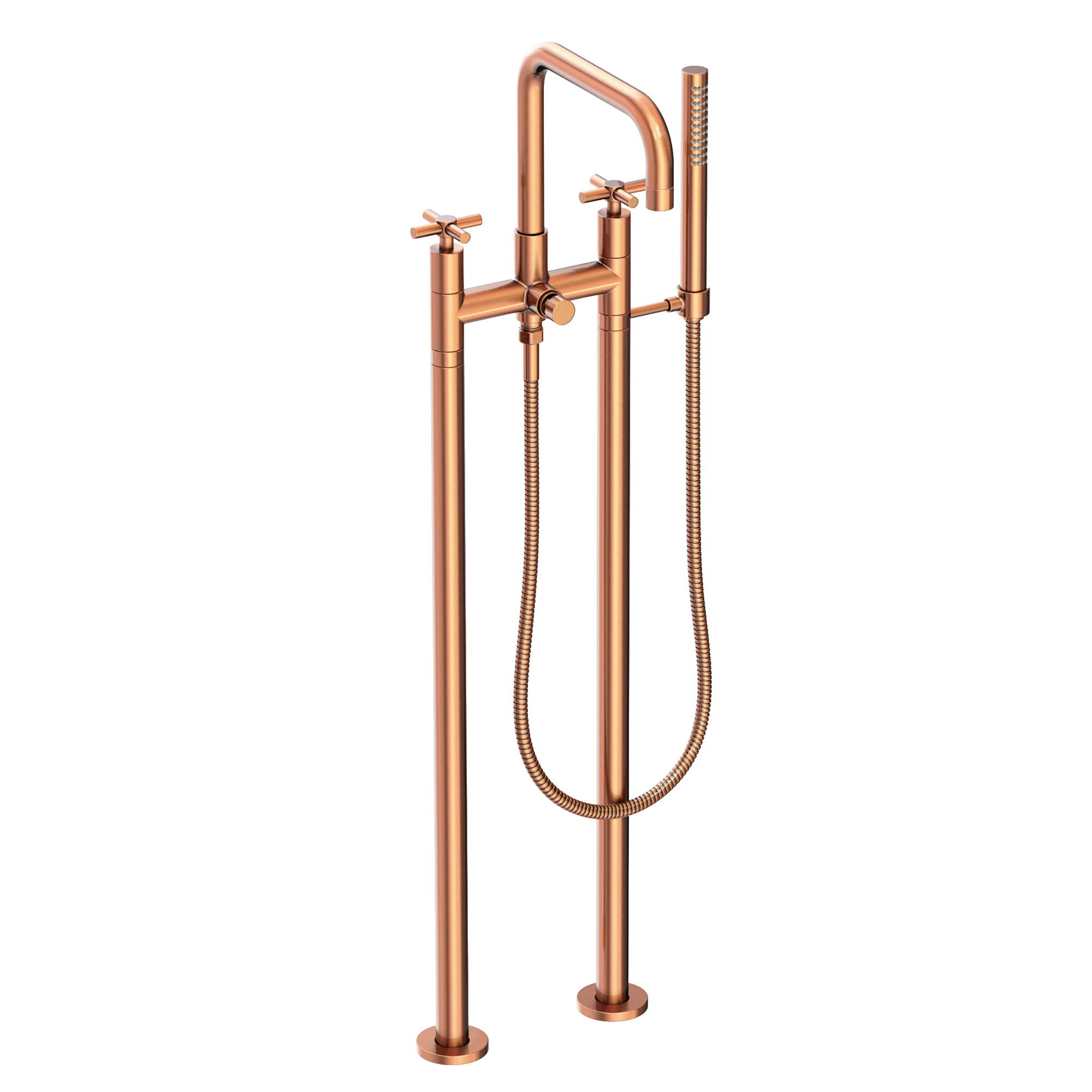 Newport Brass East Square® Exposed Tub & Hand Shower Set w/Risers