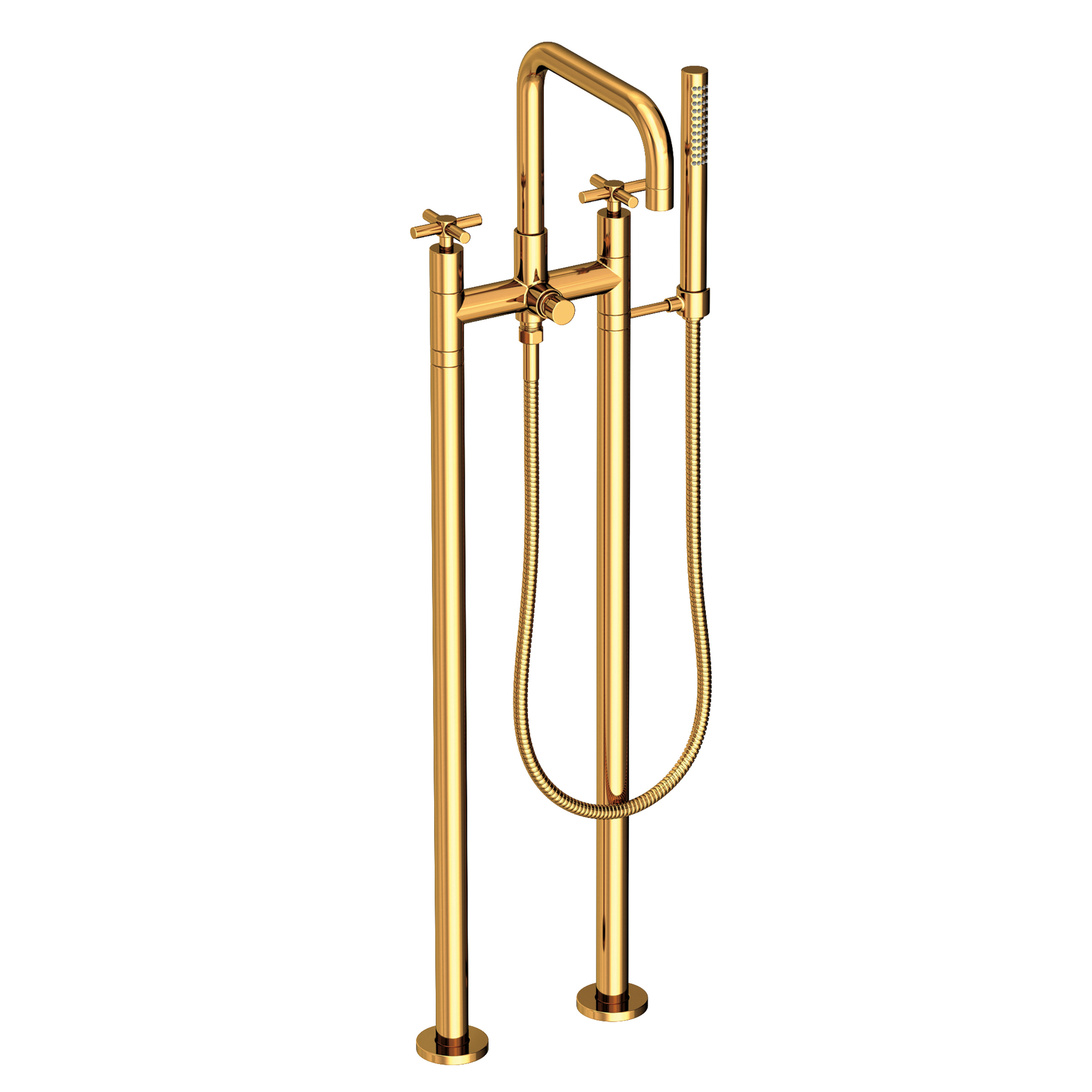 Newport Brass East Square® Exposed Tub & Hand Shower Set w/Risers
