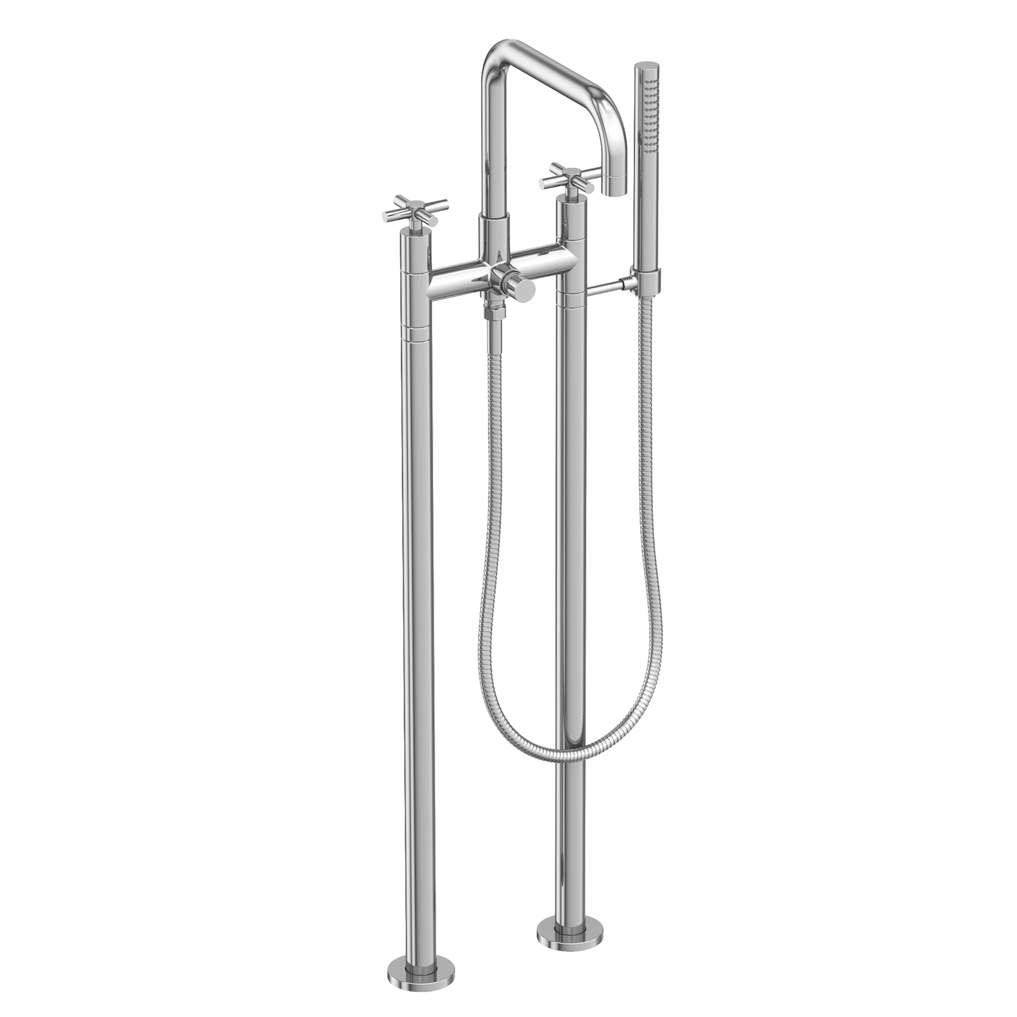 Newport Brass East Square® Exposed Tub & Hand Shower Set w/Risers