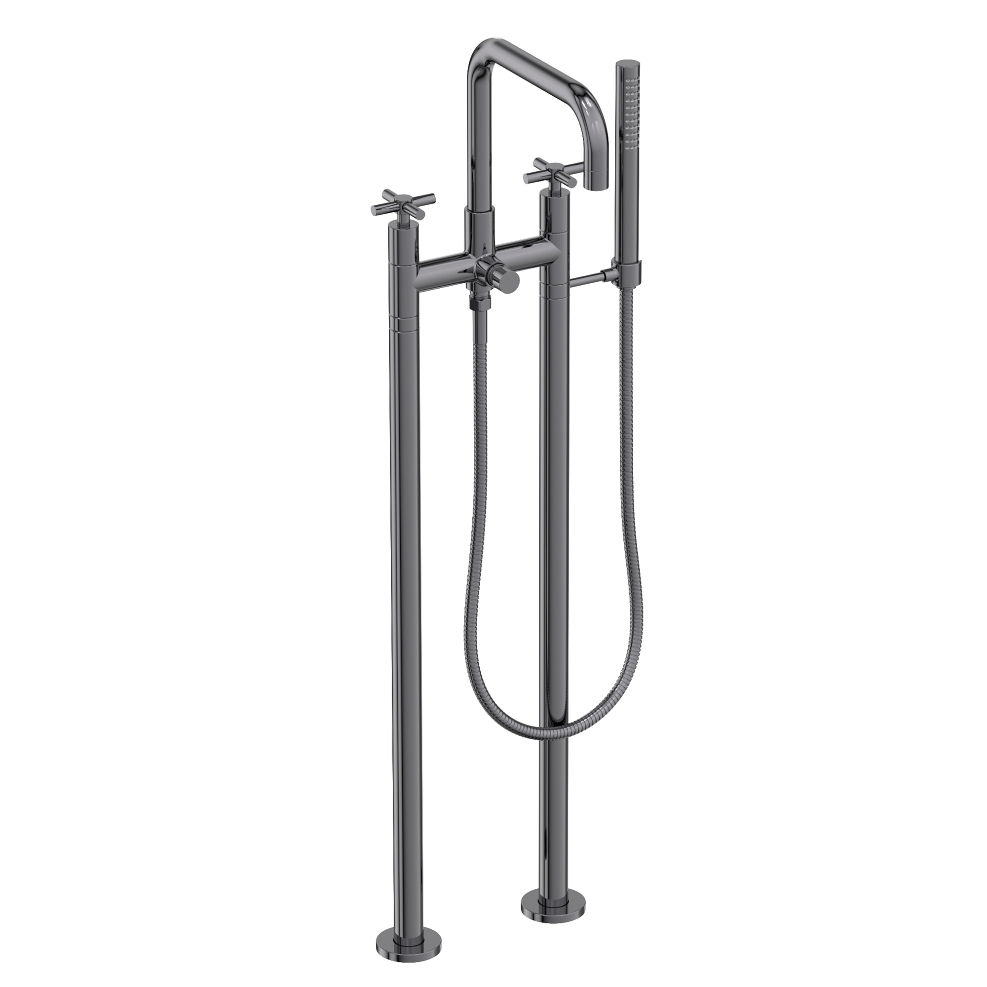Newport Brass East Square® Exposed Tub & Hand Shower Set w/Risers