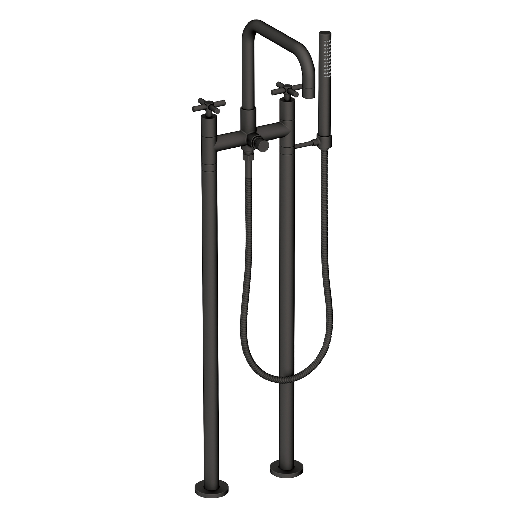 Newport Brass East Square® Exposed Tub & Hand Shower Set w/Risers