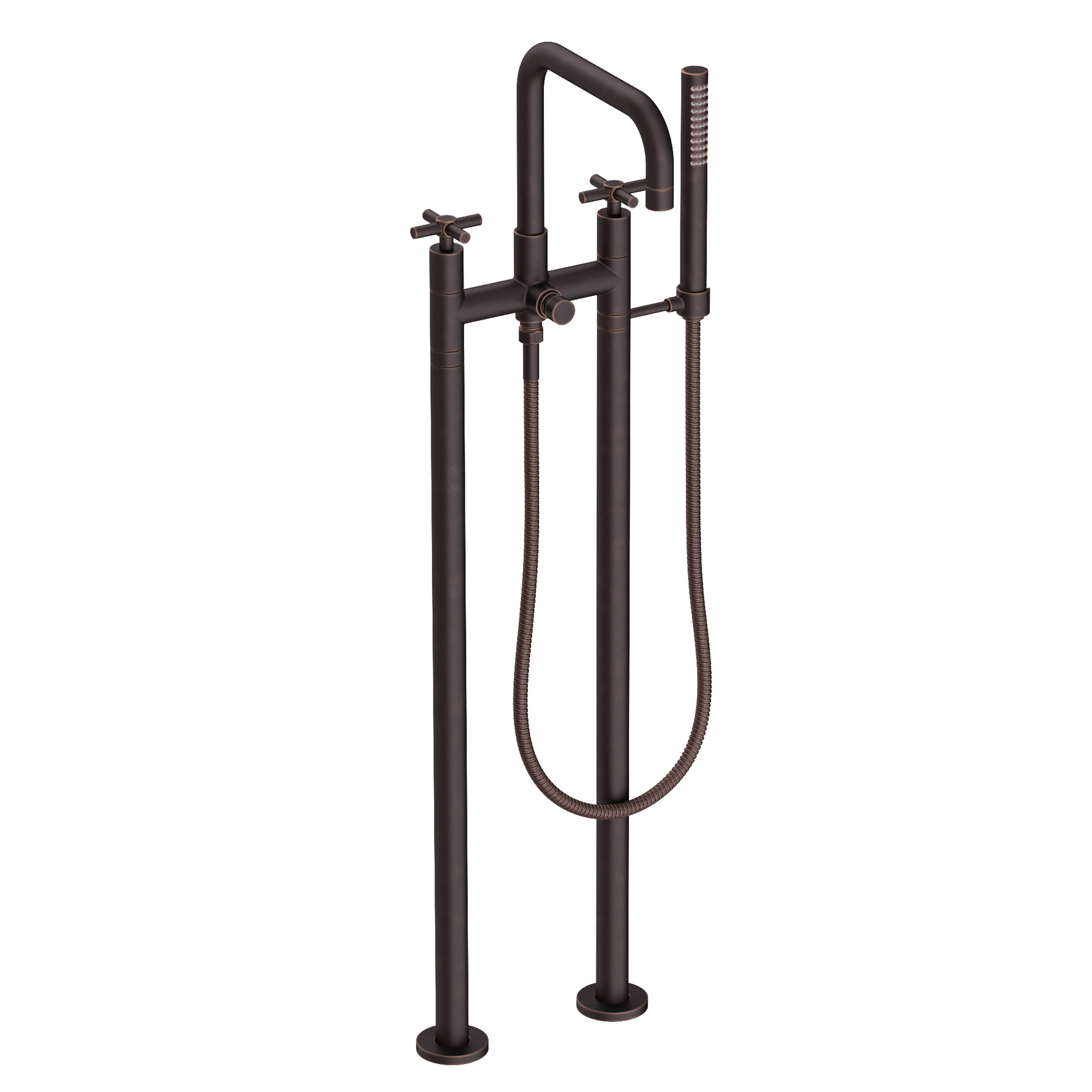 Newport Brass East Square® Exposed Tub & Hand Shower Set w/Risers