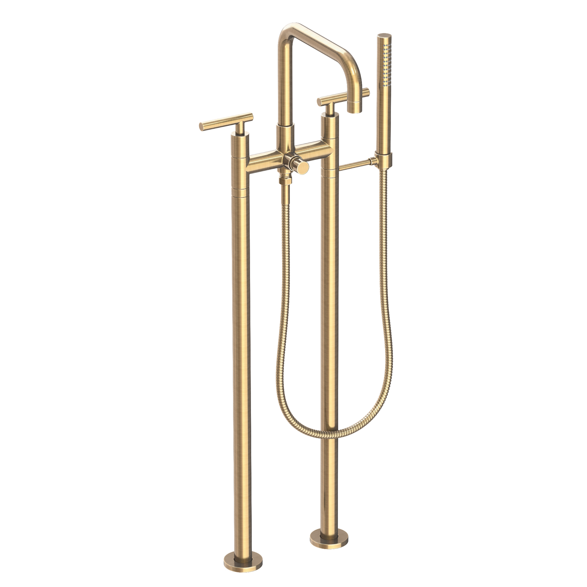 Newport Brass East Square® Exposed Tub & Hand Shower Set w/Risers