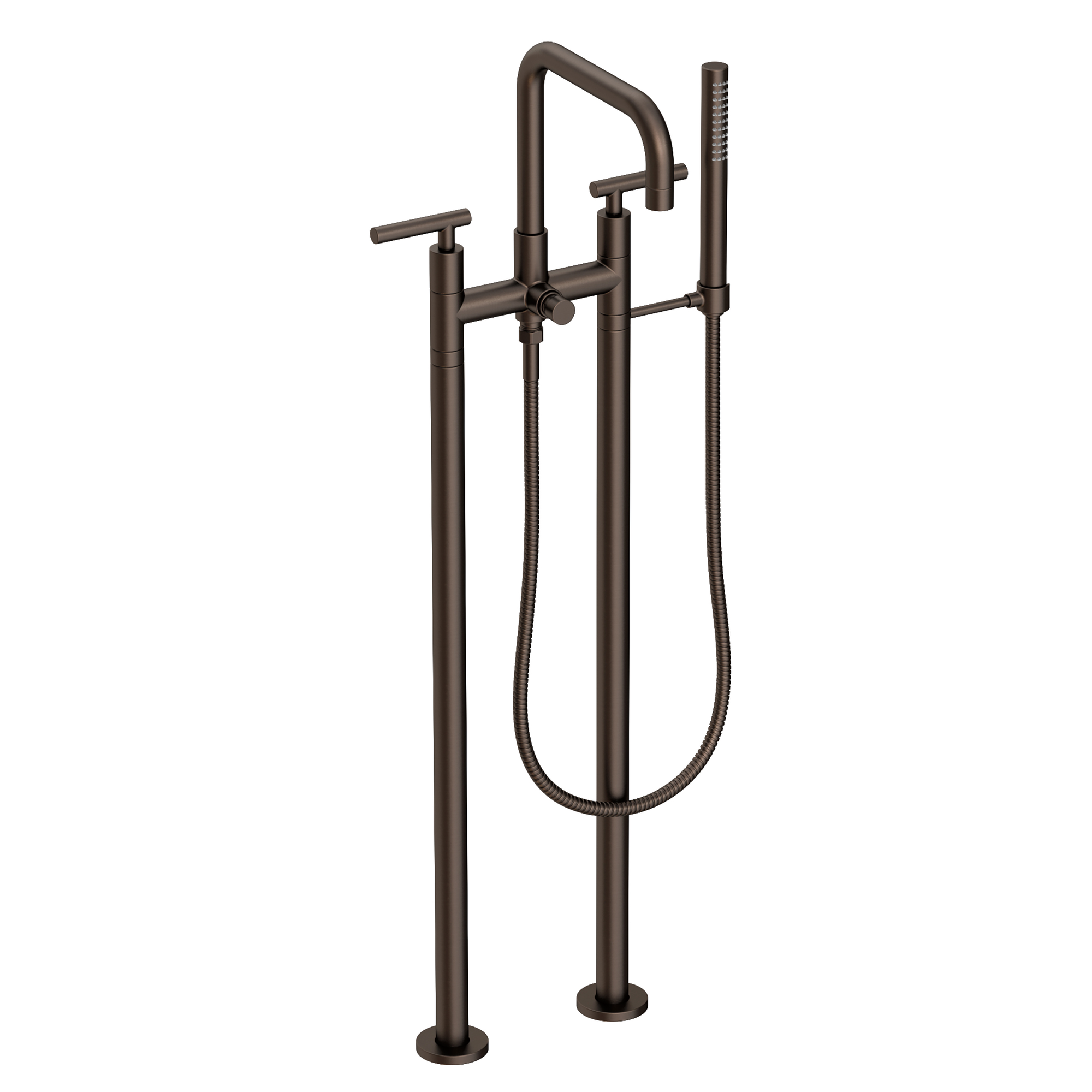 Newport Brass East Square® Exposed Tub & Hand Shower Set w/Risers