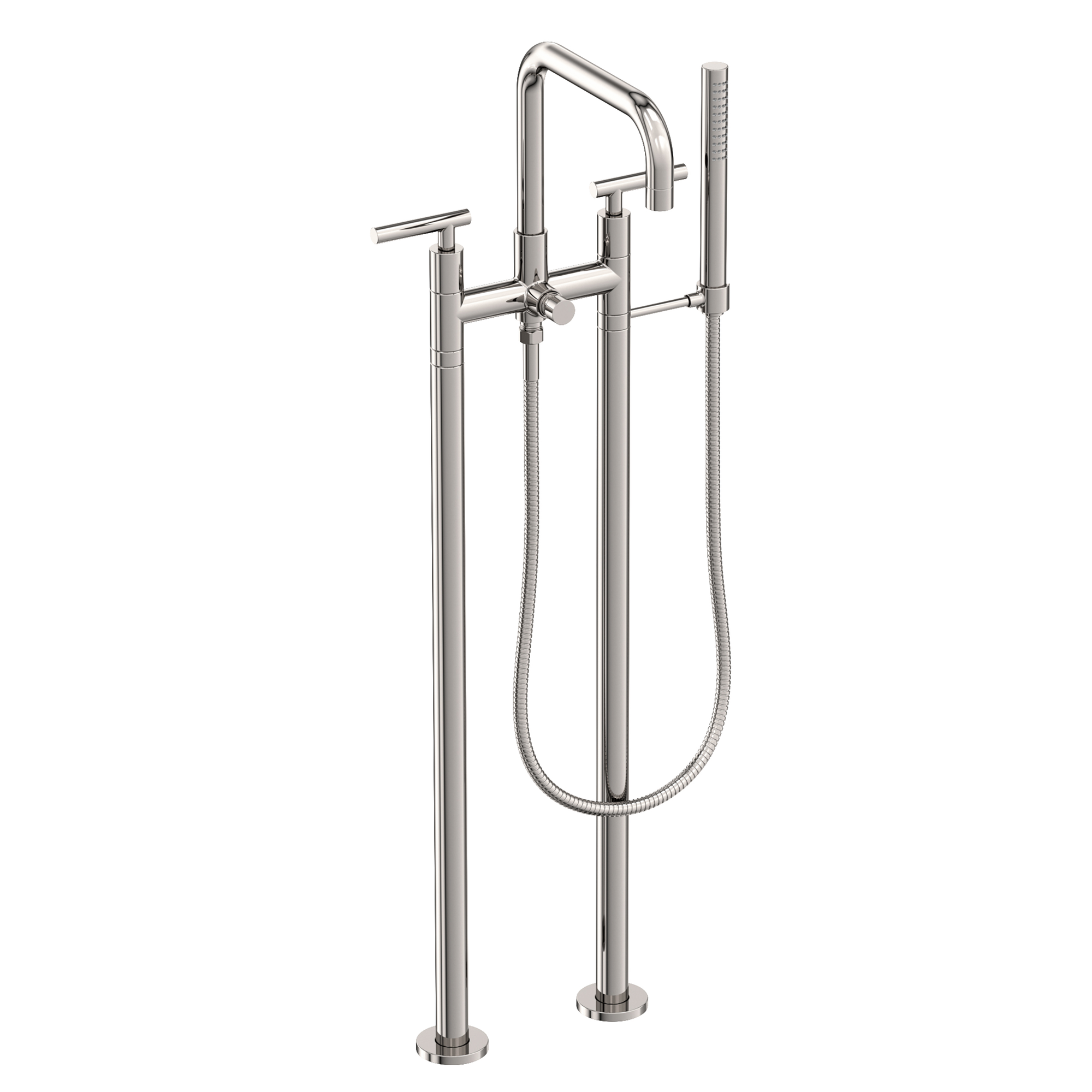 Newport Brass East Square® Exposed Tub & Hand Shower Set w/Risers