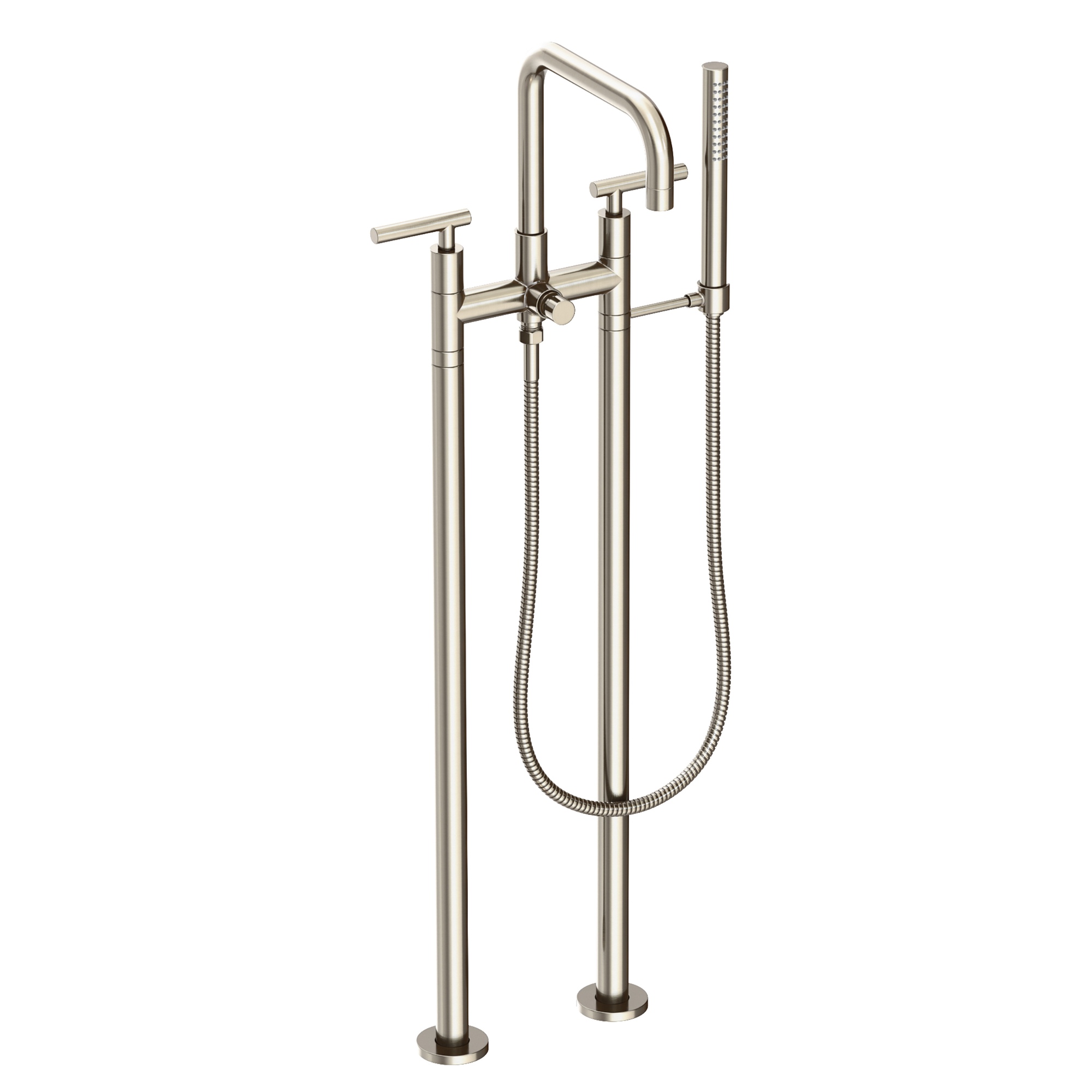 Newport Brass East Square® Exposed Tub & Hand Shower Set w/Risers