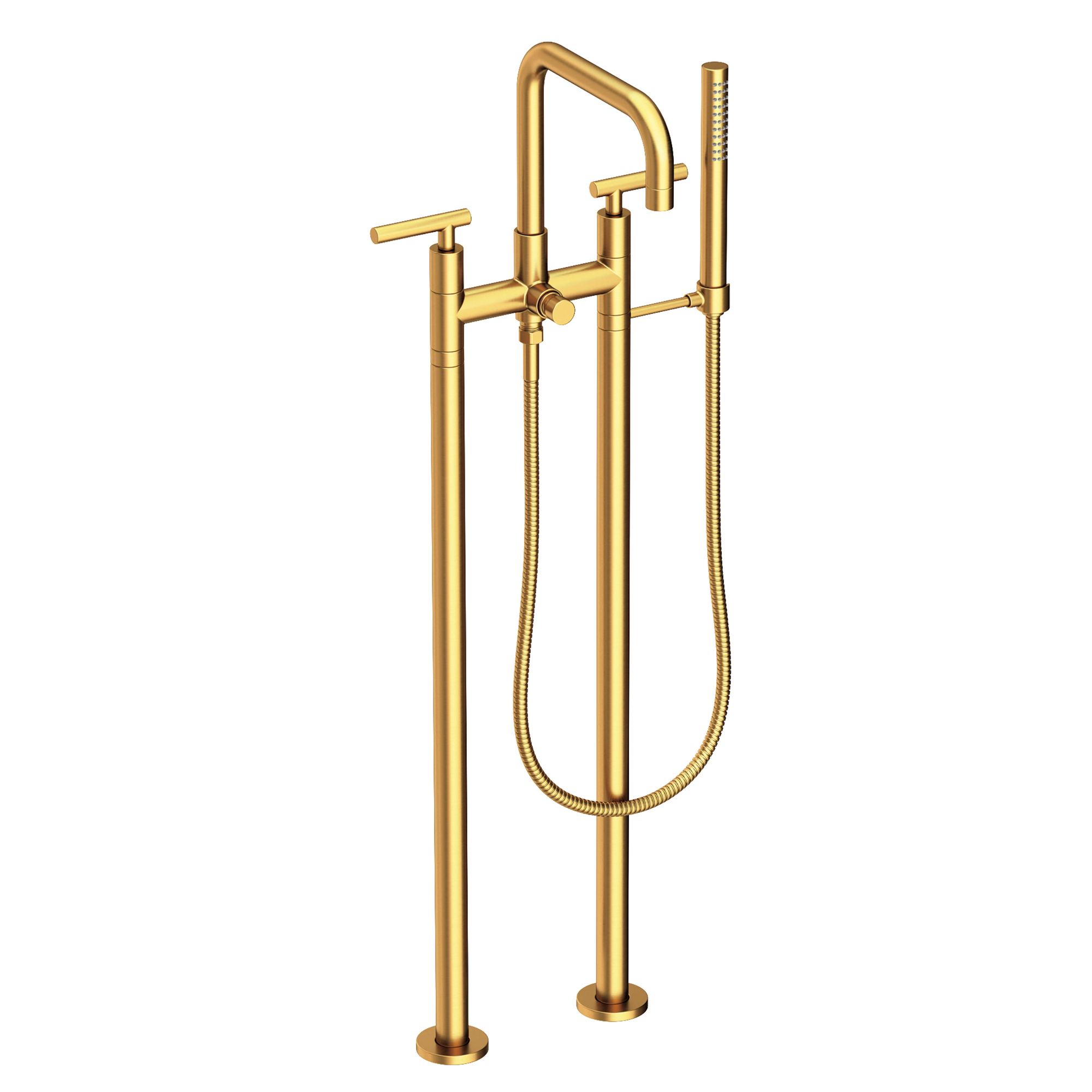 Newport Brass East Square® Exposed Tub & Hand Shower Set w/Risers