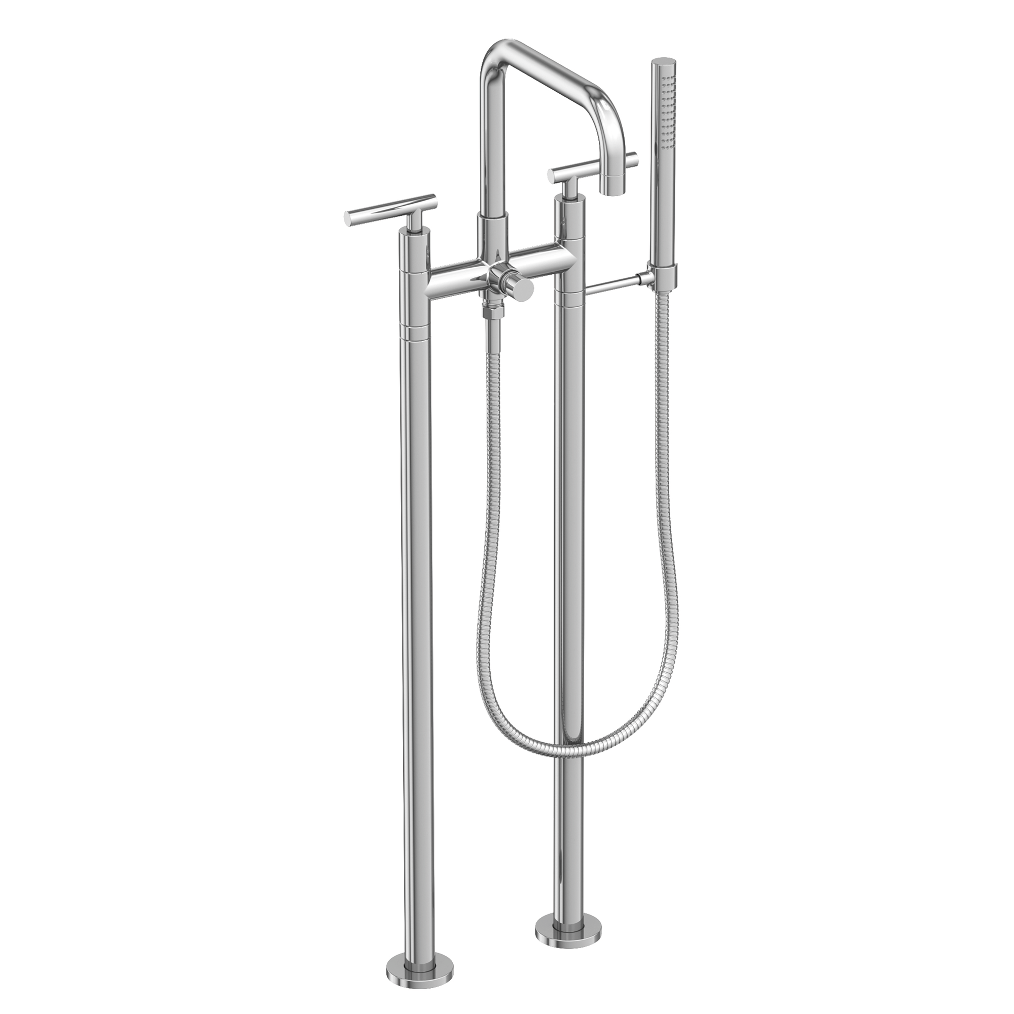 Newport Brass East Square® Exposed Tub & Hand Shower Set w/Risers