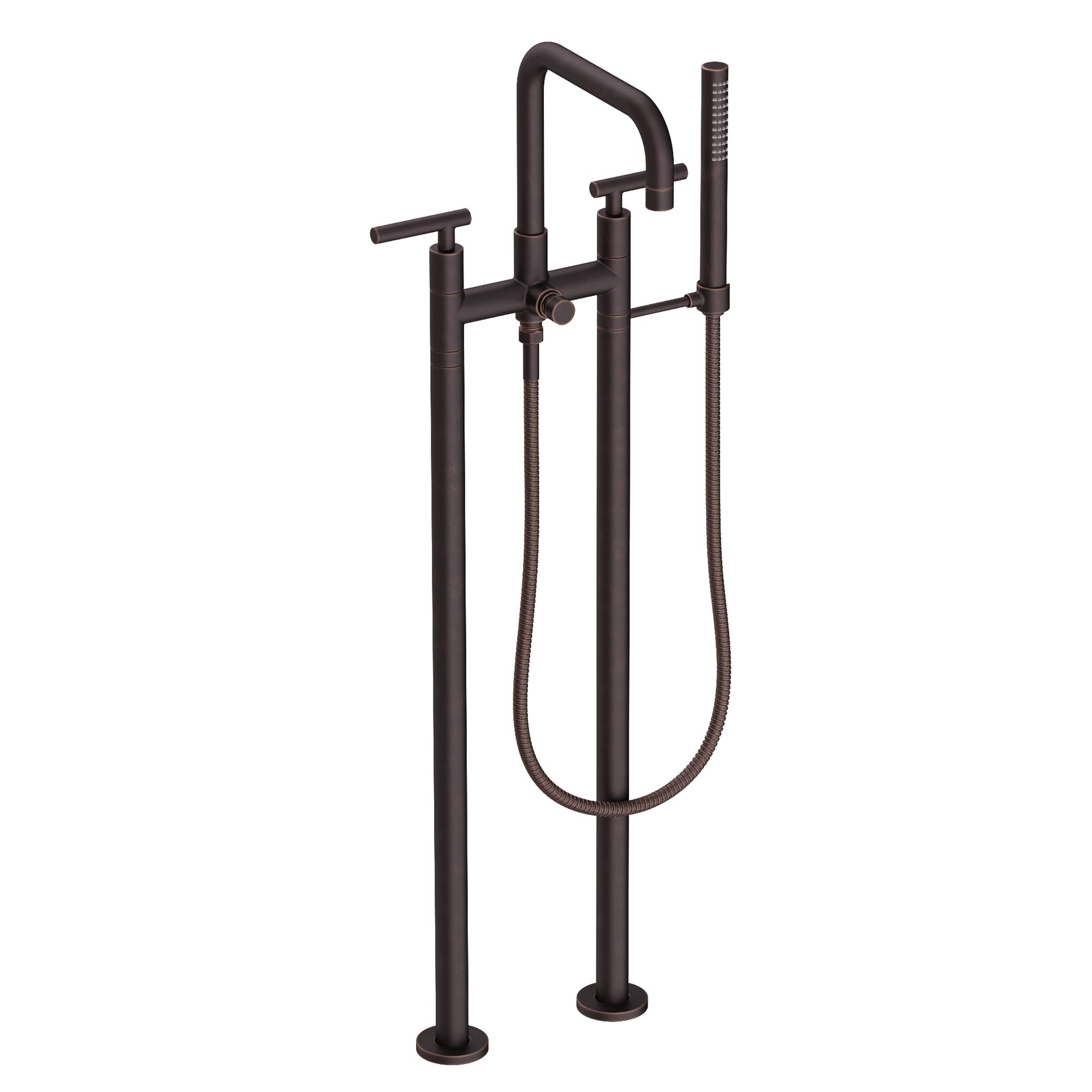 Newport Brass East Square® Exposed Tub & Hand Shower Set w/Risers