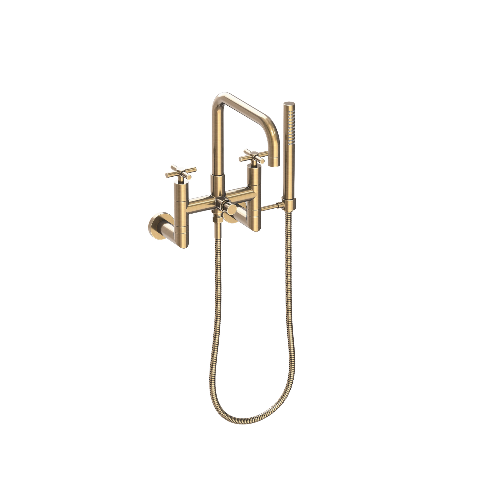 Newport Brass East Square® Exposed Tub & Hand Shower Set - Wall Mount