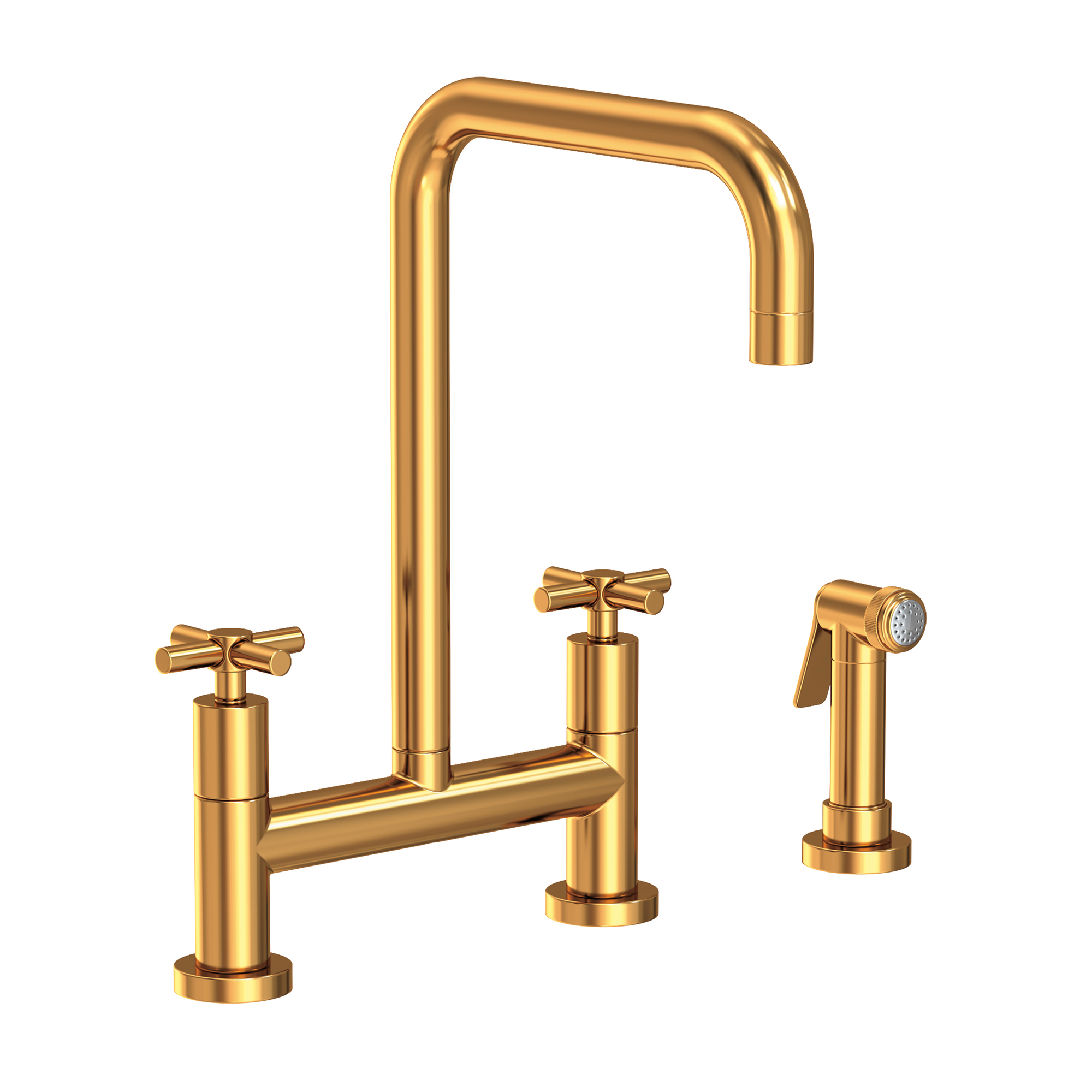Newport Brass East Square® Kitchen Bridge Faucet with Side Spray