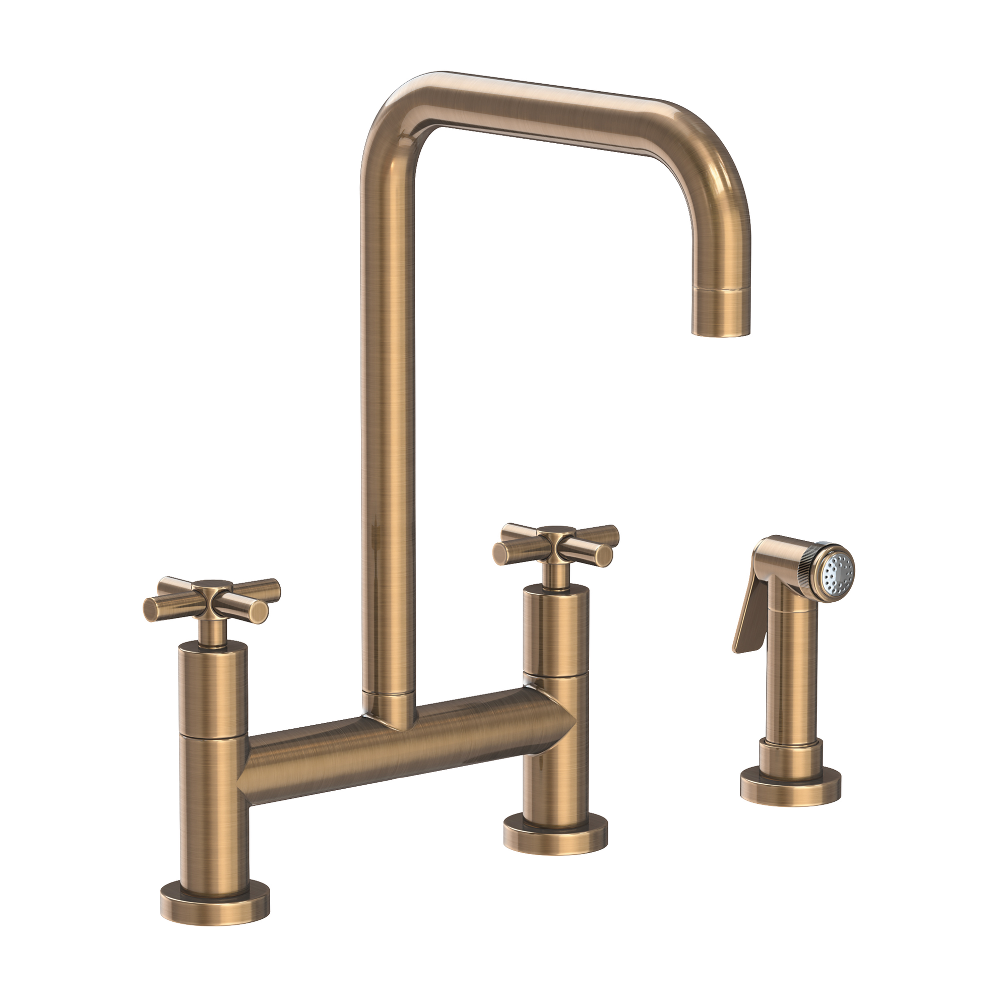 Newport Brass East Square® Kitchen Bridge Faucet with Side Spray