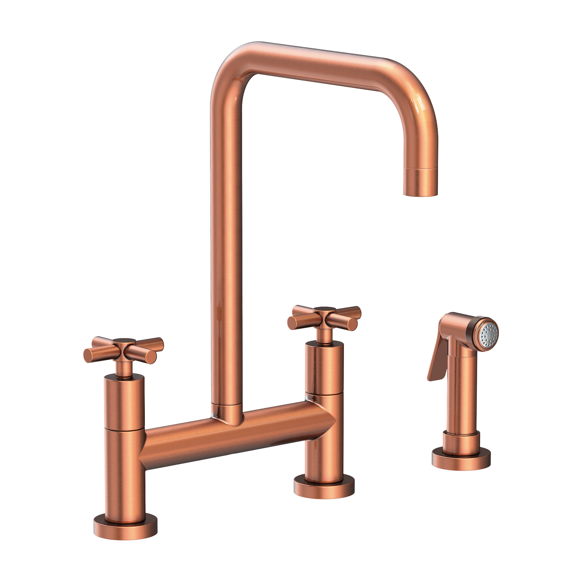 Newport Brass East Square® Kitchen Bridge Faucet with Side Spray