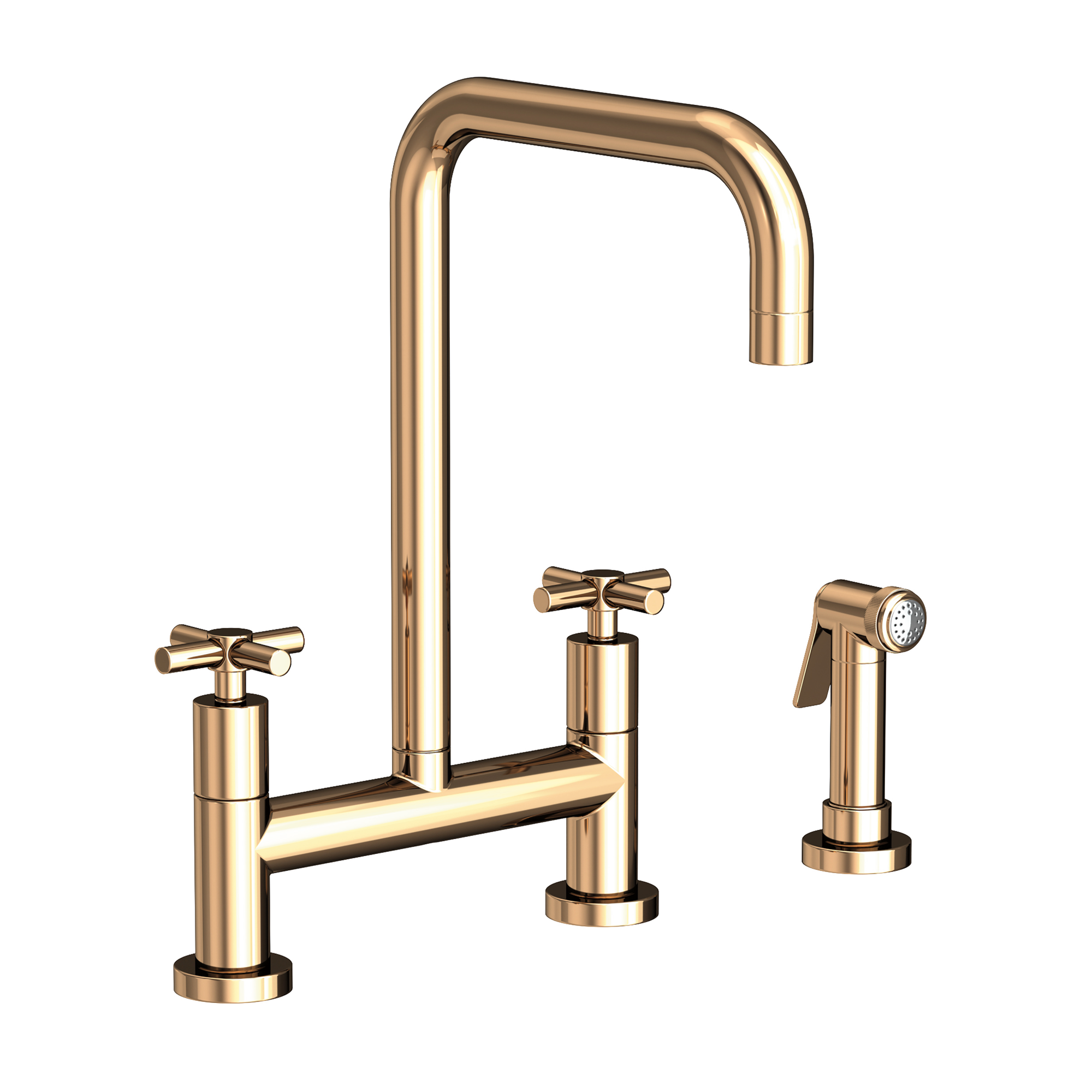 Newport Brass East Square® Kitchen Bridge Faucet with Side Spray