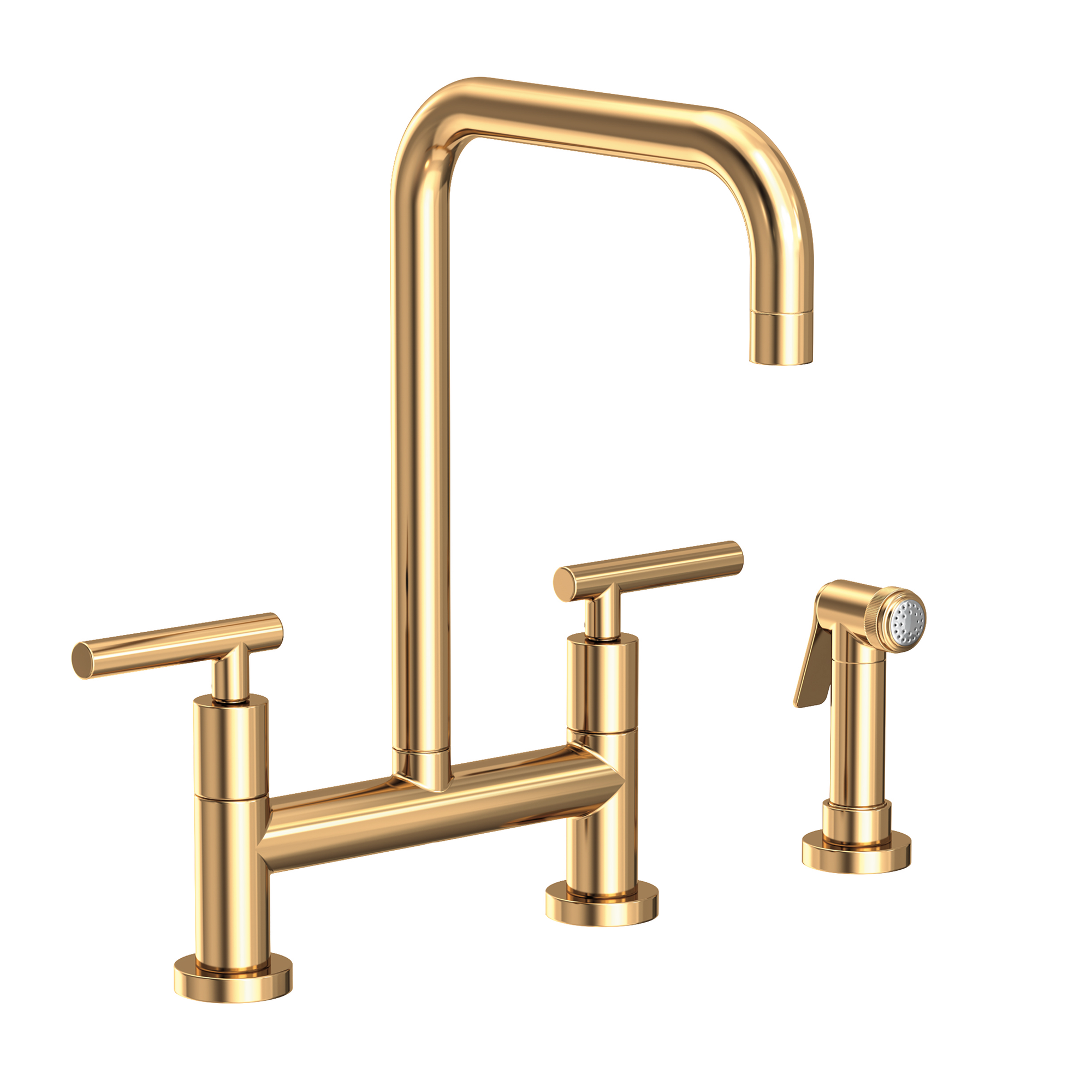 Newport Brass East Square® Kitchen Bridge Faucet with Side Spray