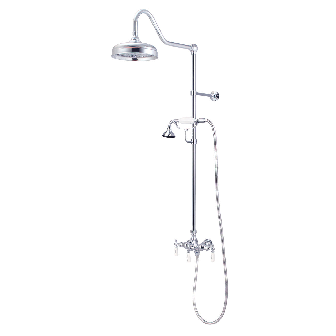 MAIDSTONE Exposed Porcelain Handle Shower Set with Handshower