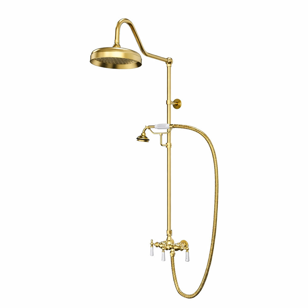 MAIDSTONE Exposed Porcelain Handle Shower Set with Handshower