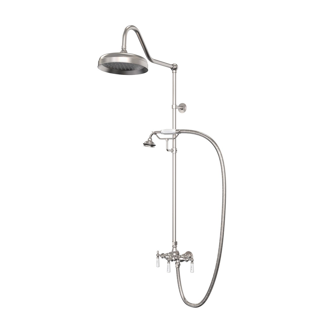 MAIDSTONE Exposed Porcelain Handle Shower Set with Handshower