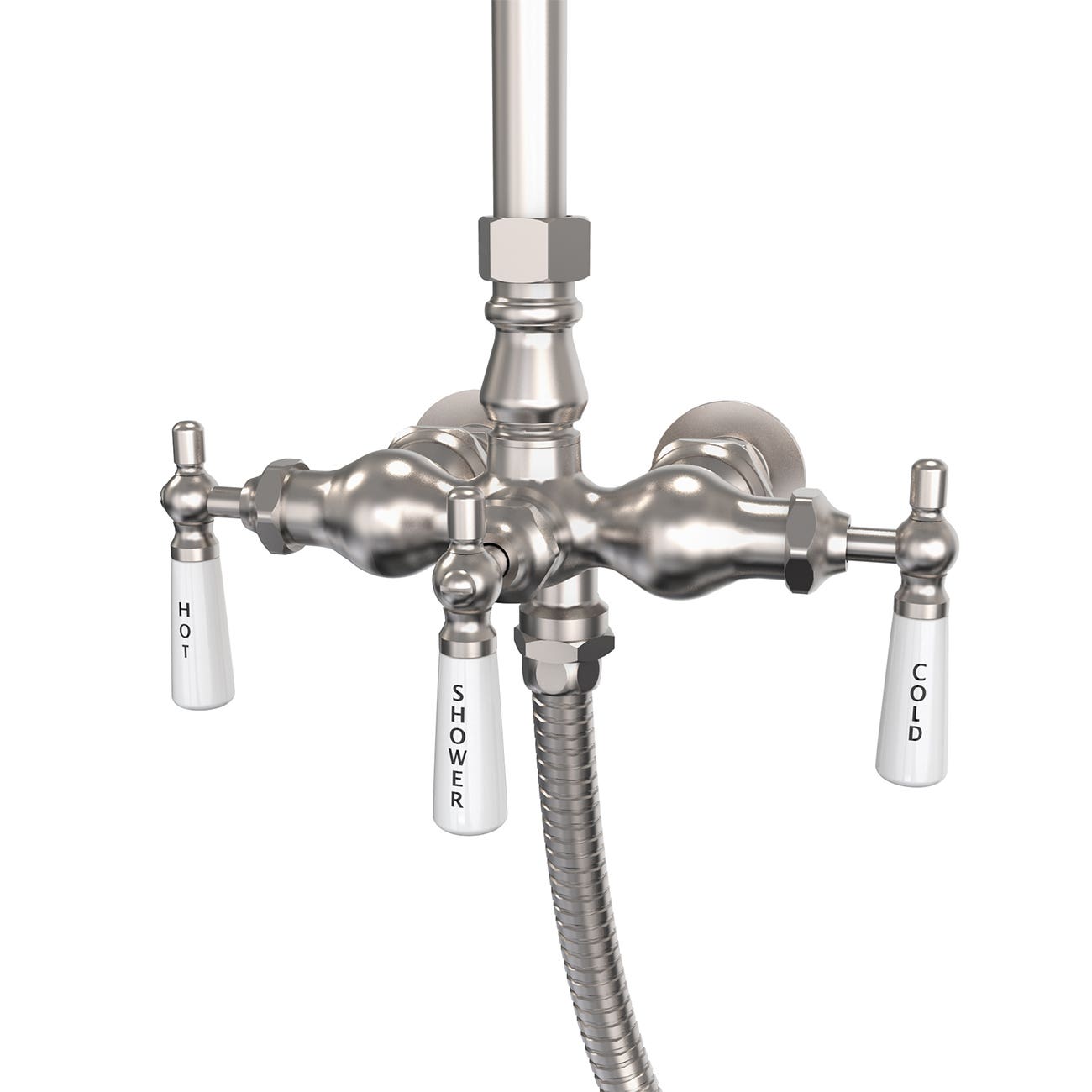 MAIDSTONE Exposed Porcelain Handle Shower Set with Handshower