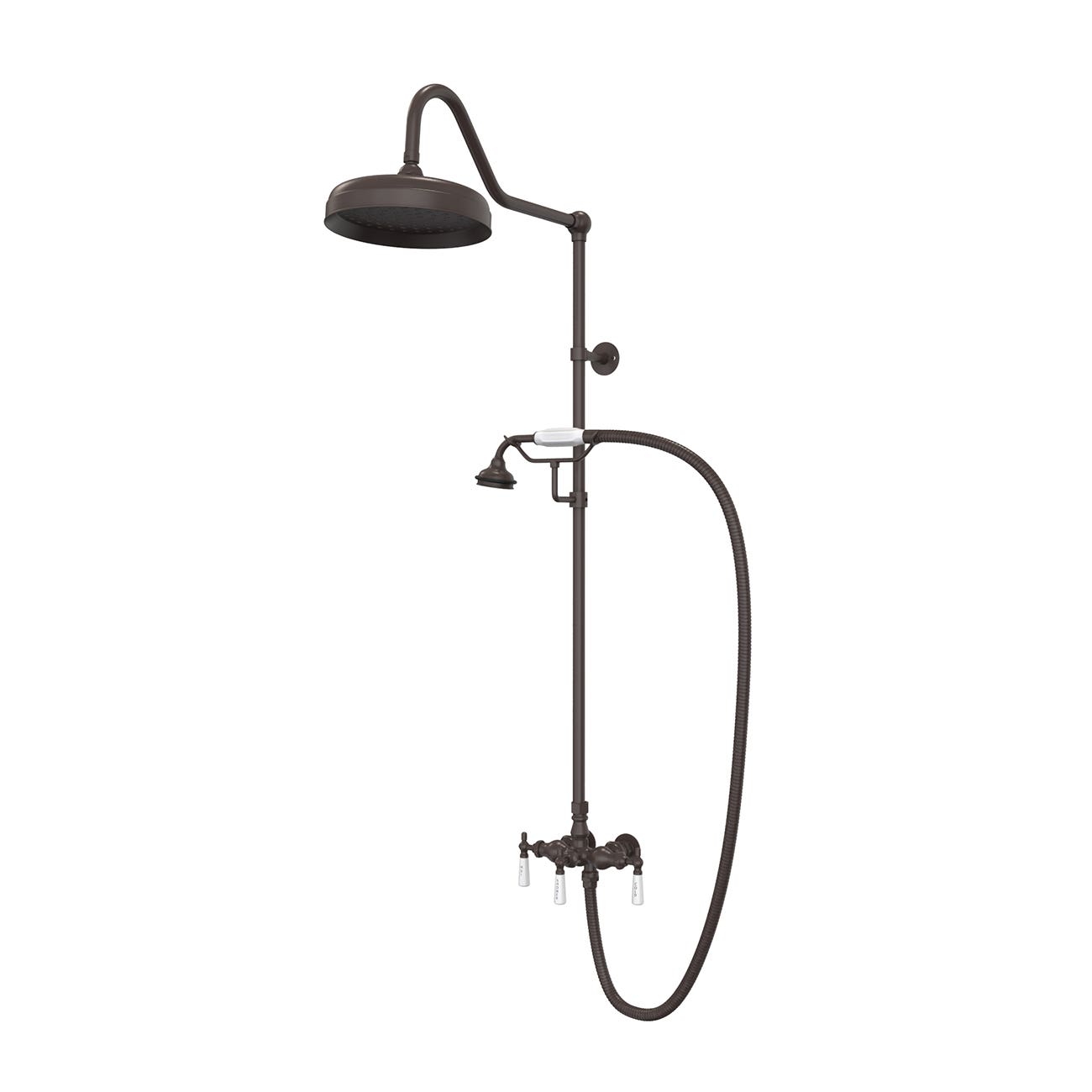 MAIDSTONE Exposed Porcelain Handle Shower Set with Handshower