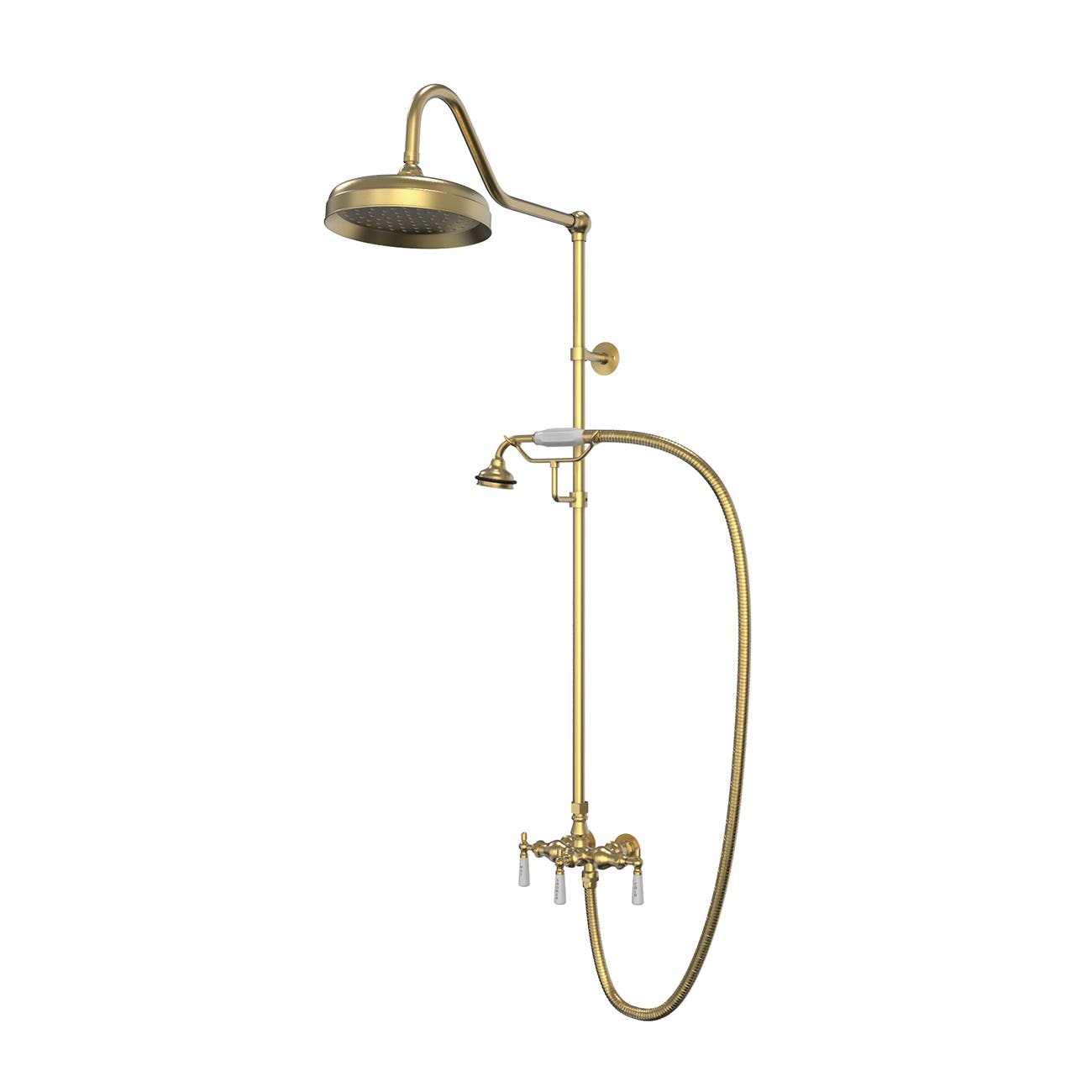 MAIDSTONE Exposed Porcelain Handle Shower Set with Handshower