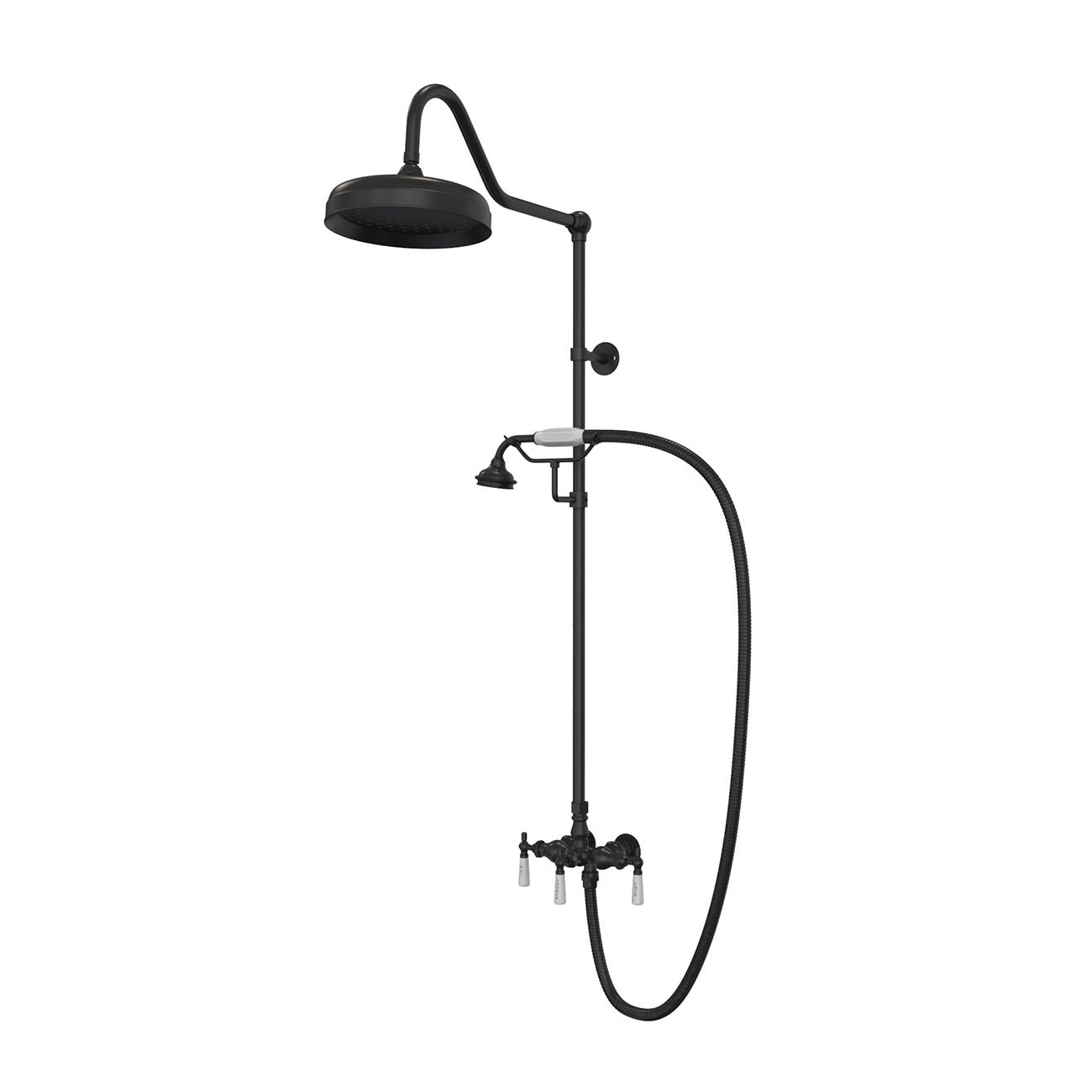 MAIDSTONE Exposed Porcelain Handle Shower Set with Handshower