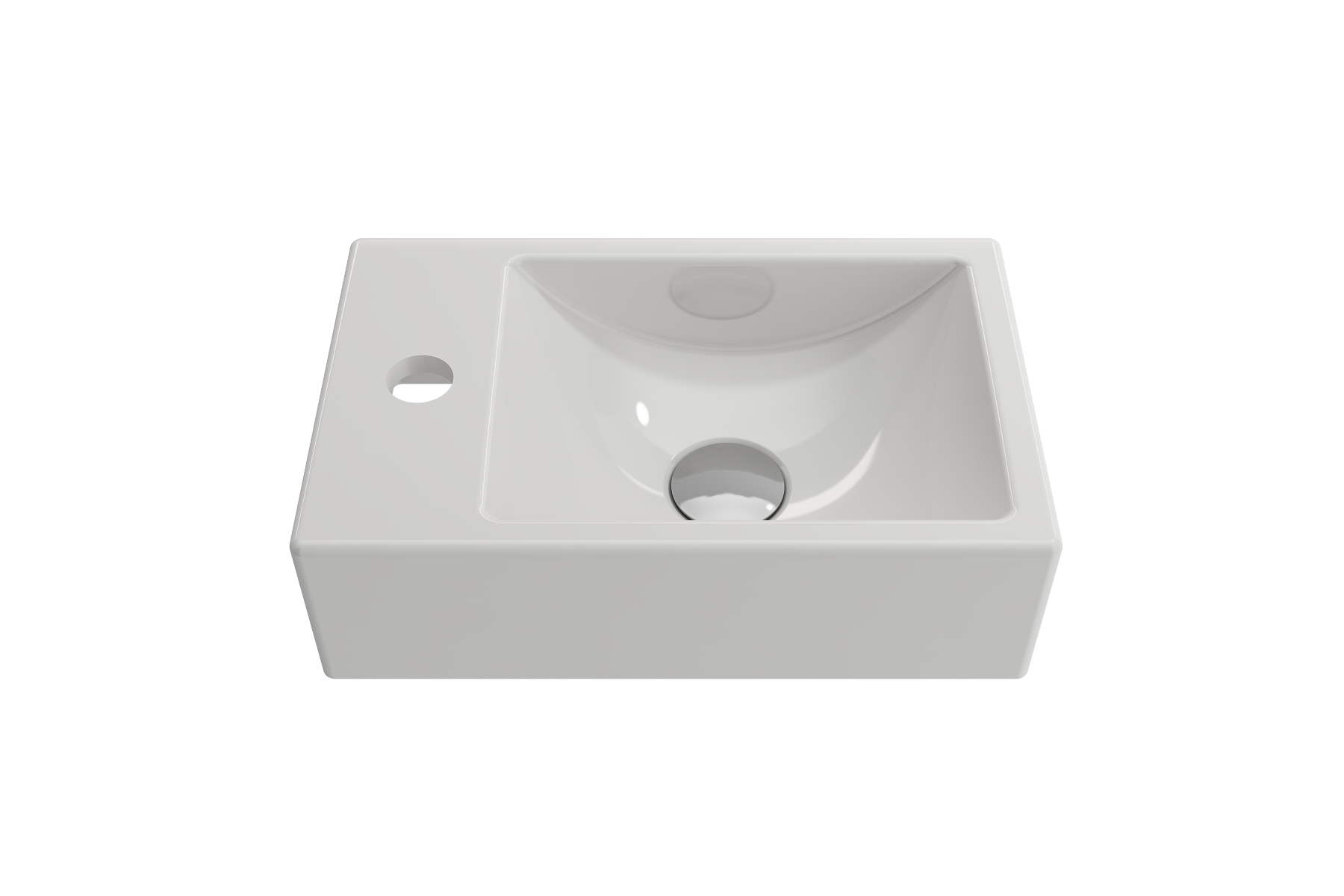 Milano Wall-Mounted Sink Fireclay 14.5 in. 1-hole Left Side Faucet Deck 1418