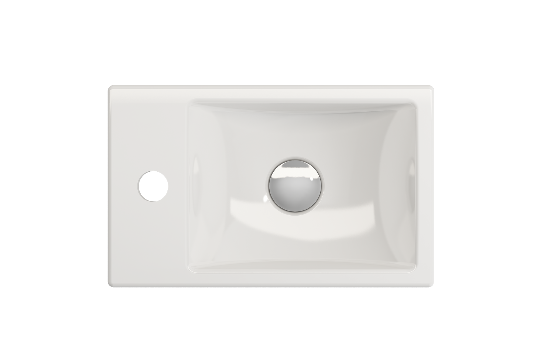 Milano Wall-Mounted Sink Fireclay 14.5 in. 1-hole Left Side Faucet Deck 1418