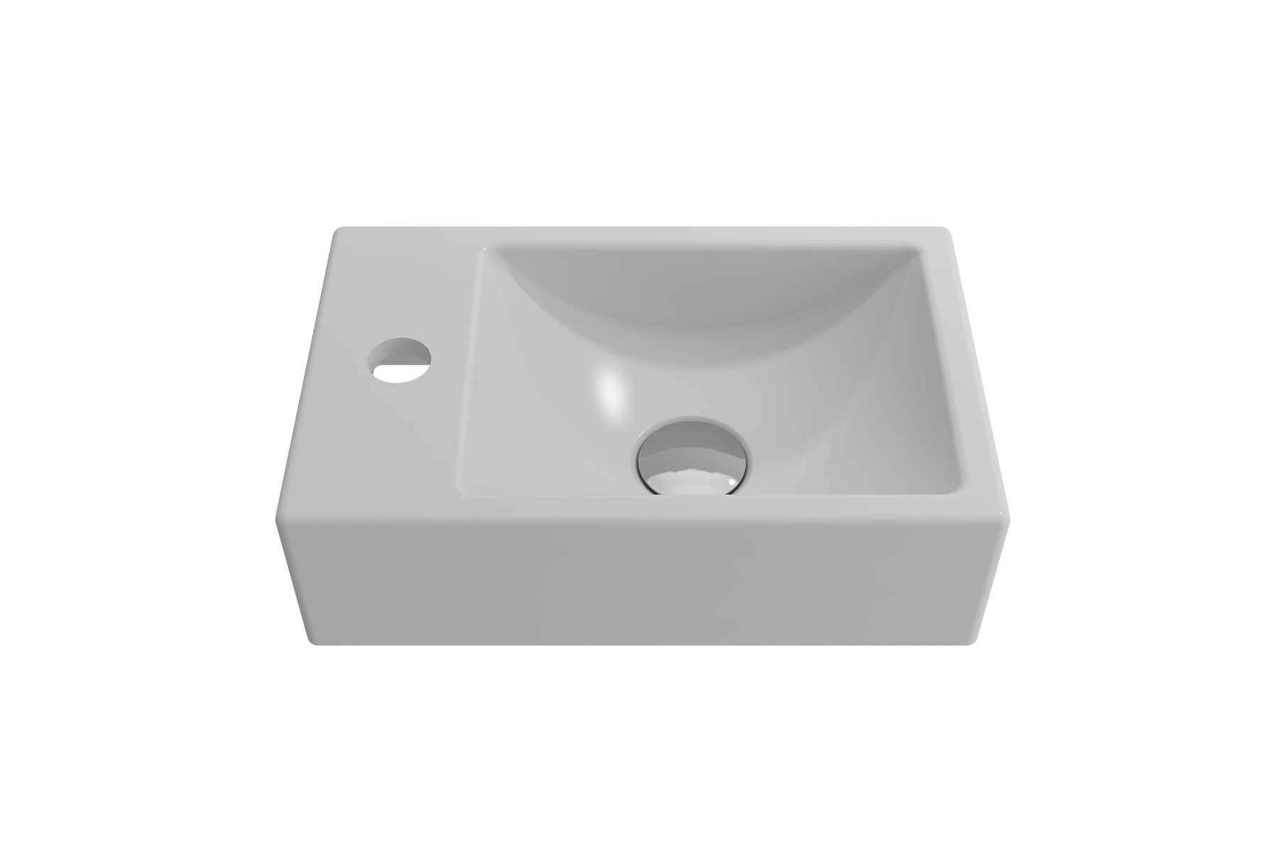 Milano Wall-Mounted Sink Fireclay 14.5 in. 1-hole Left Side Faucet Deck 1418