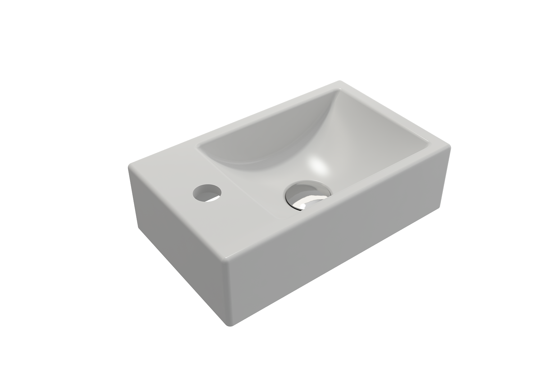 Milano Wall-Mounted Sink Fireclay 14.5 in. 1-hole Left Side Faucet Deck 1418