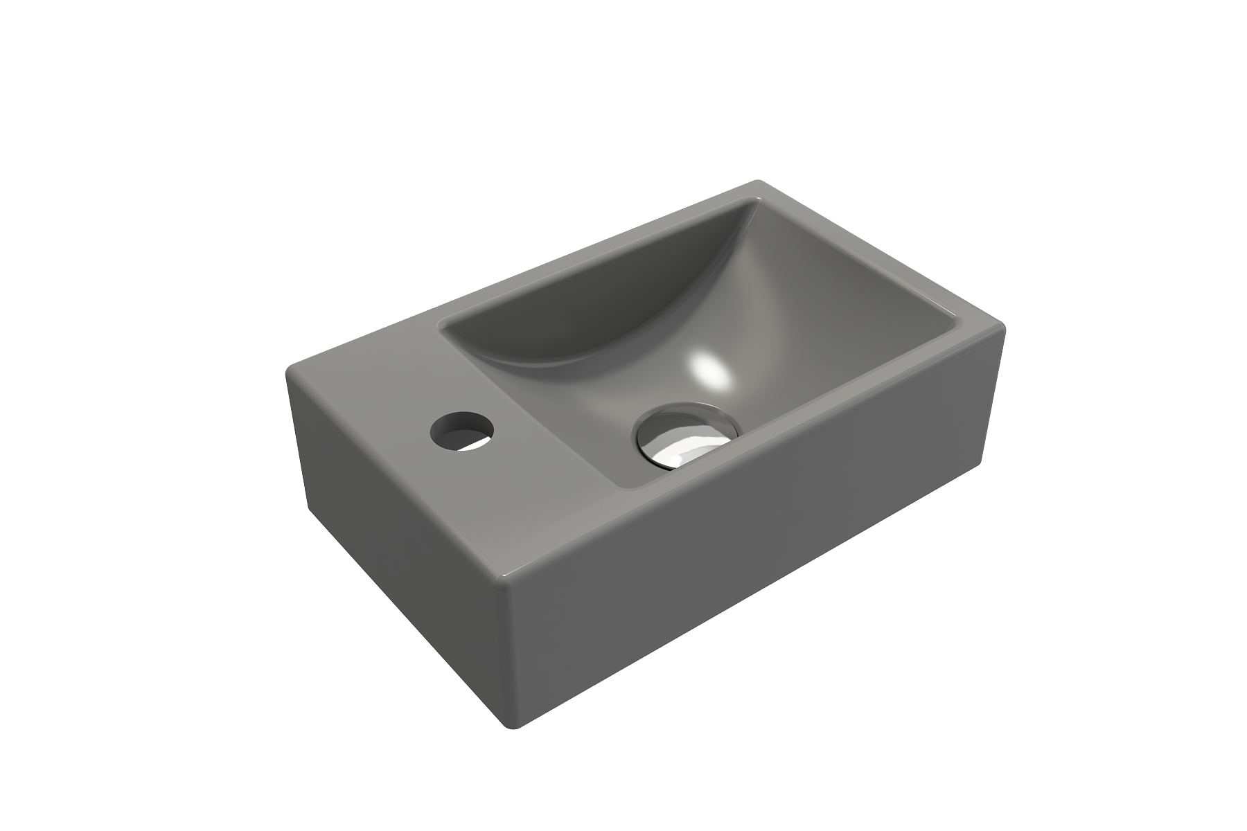 Milano Wall-Mounted Sink Fireclay 14.5 in. 1-hole Left Side Faucet Deck 1418