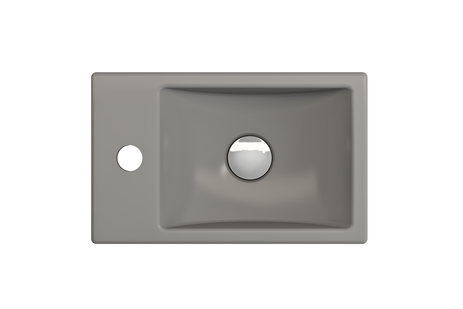 Milano Wall-Mounted Sink Fireclay 14.5 in. 1-hole Left Side Faucet Deck 1418