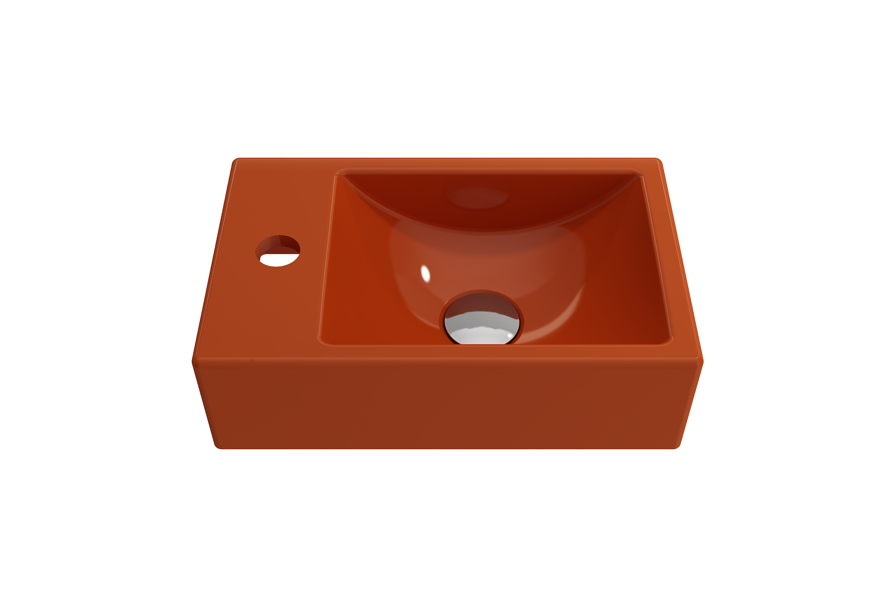 Milano Wall-Mounted Sink Fireclay 14.5 in. 1-hole Left Side Faucet Deck 1418