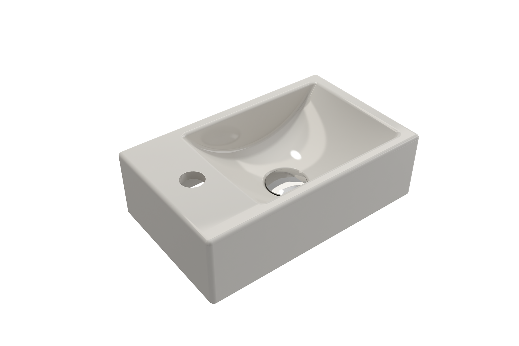 Milano Wall-Mounted Sink Fireclay 14.5 in. 1-hole Left Side Faucet Deck 1418