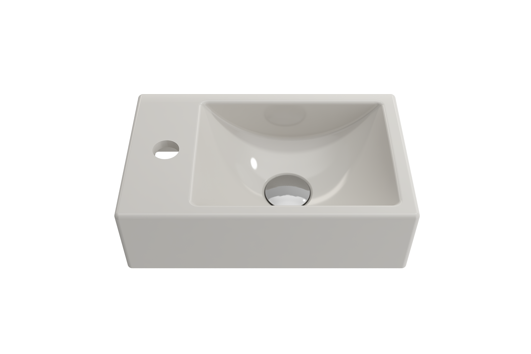 Milano Wall-Mounted Sink Fireclay 14.5 in. 1-hole Left Side Faucet Deck 1418