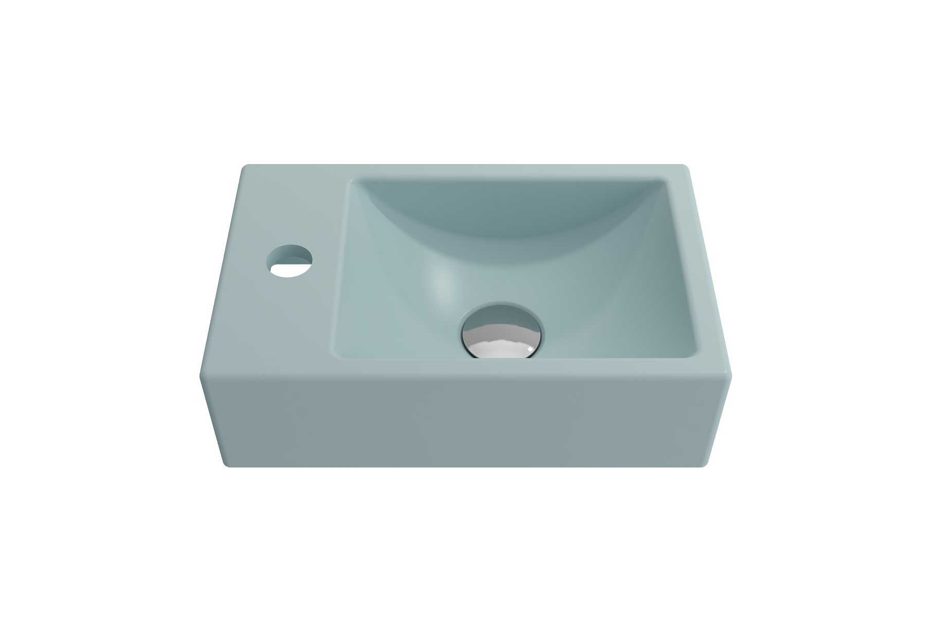 Milano Wall-Mounted Sink Fireclay 14.5 in. 1-hole Left Side Faucet Deck 1418