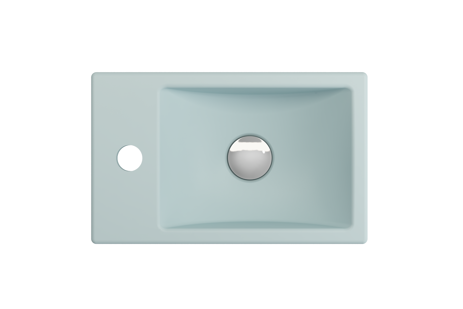 Milano Wall-Mounted Sink Fireclay 14.5 in. 1-hole Left Side Faucet Deck 1418