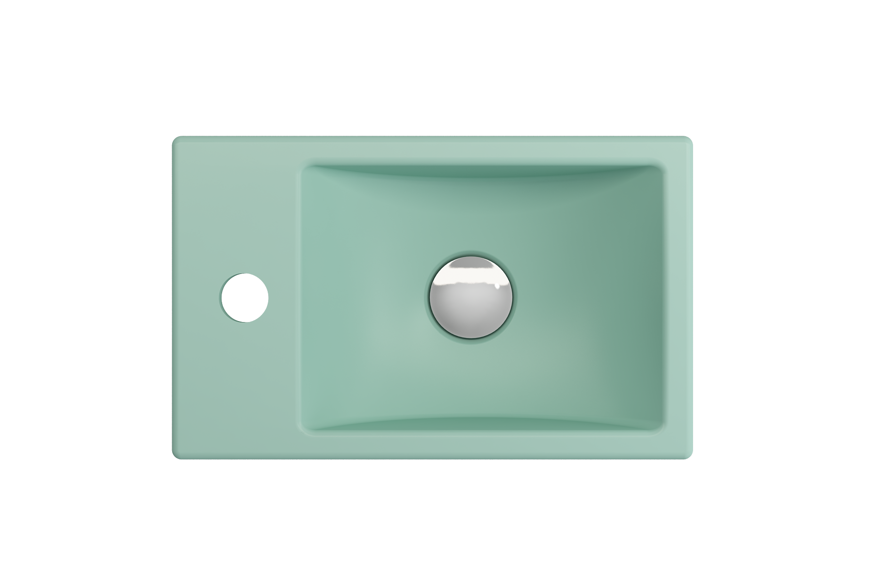 Milano Wall-Mounted Sink Fireclay 14.5 in. 1-hole Left Side Faucet Deck 1418