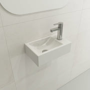 Milano Wall-Mounted Sink Fireclay 14.5 in. 1-hole Right Side Faucet Deck 1419