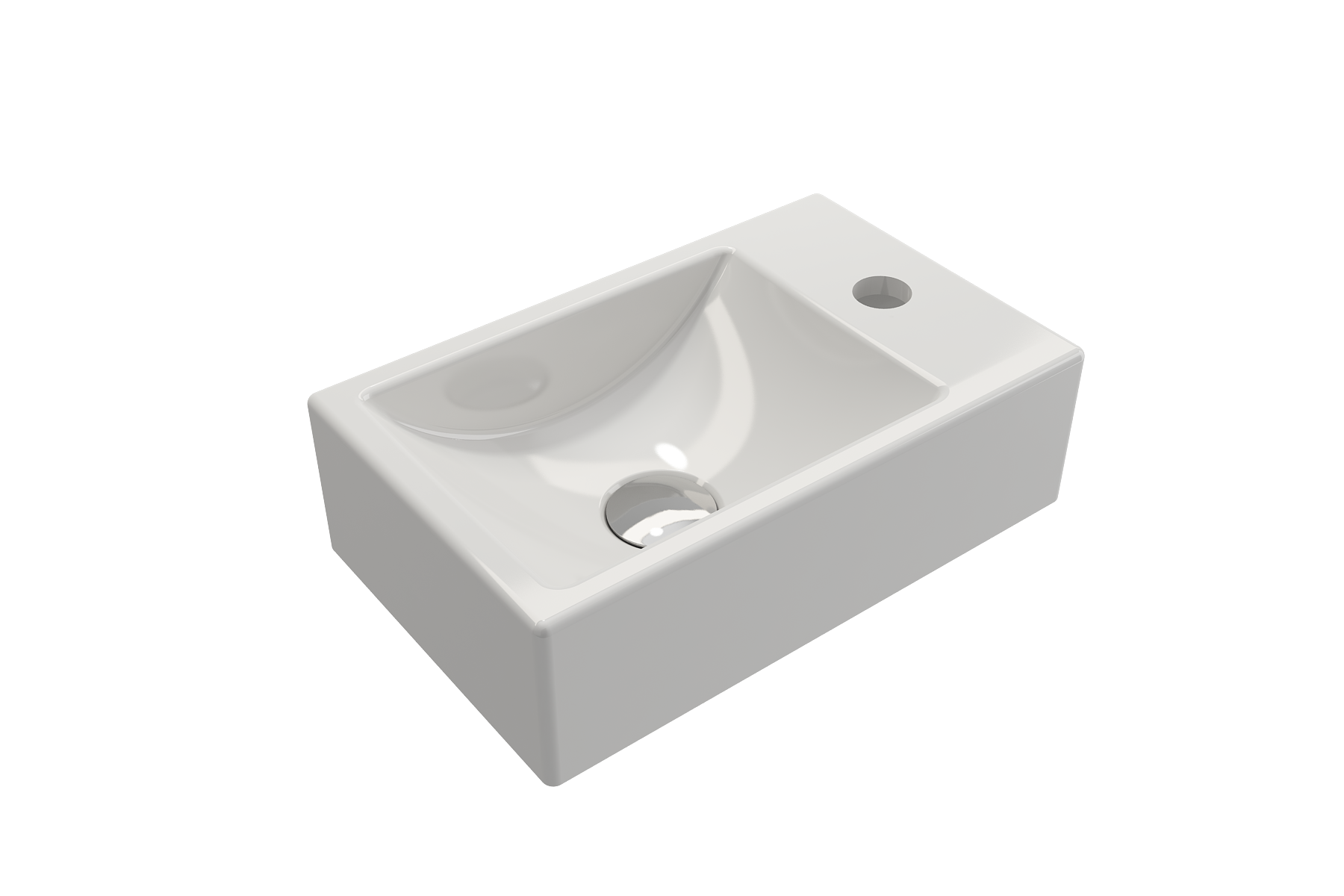 Milano Wall-Mounted Sink Fireclay 14.5 in. 1-hole Right Side Faucet Deck 1419